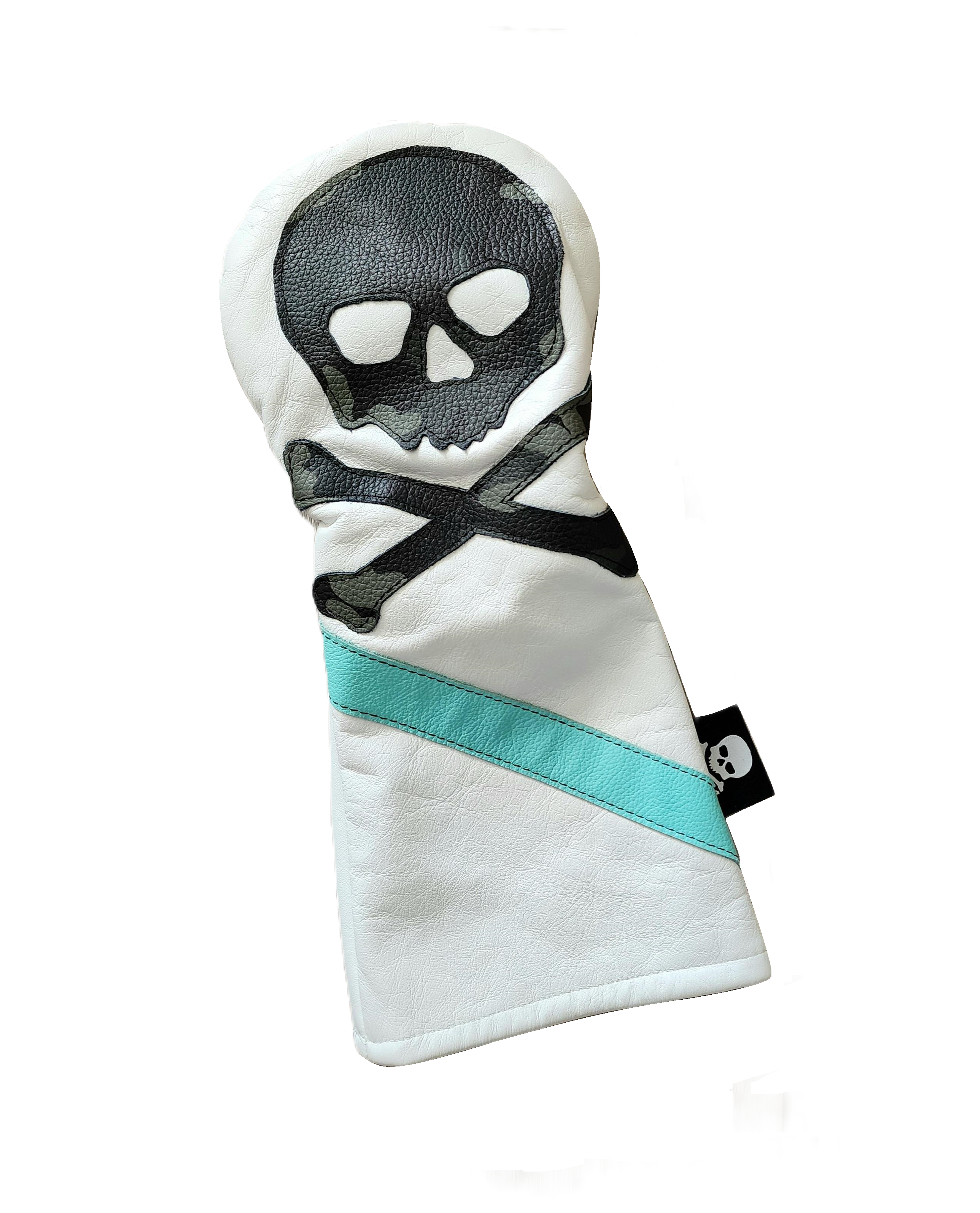 One of s Kind! Urban Camo Skull & Bones w/ Tiffany Blue stripe Driver headcover. - Robert Mark Golf