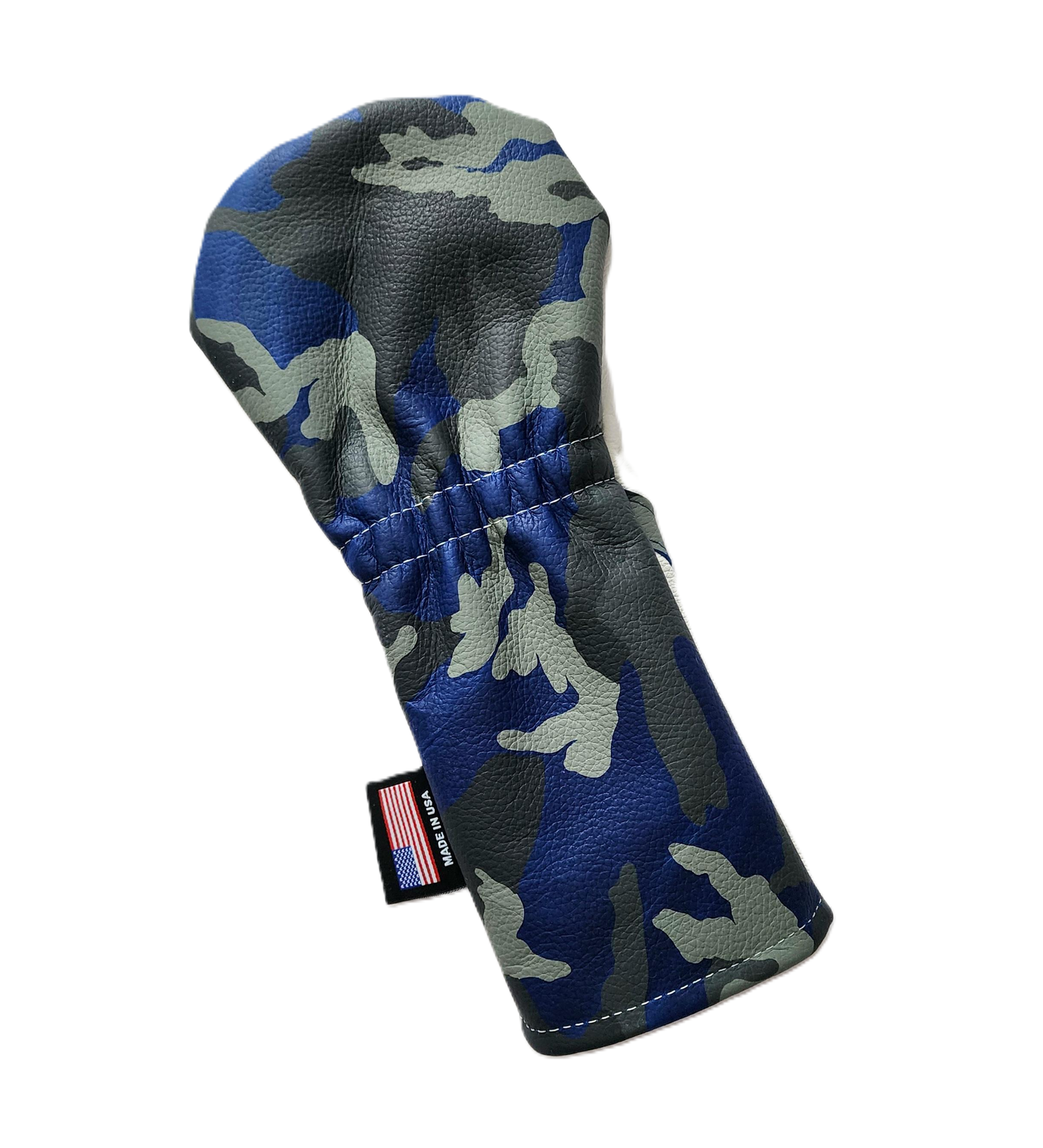 Blue Urban Camo Skull & Bones Fairway Wood headcover. - Robert Mark Golf