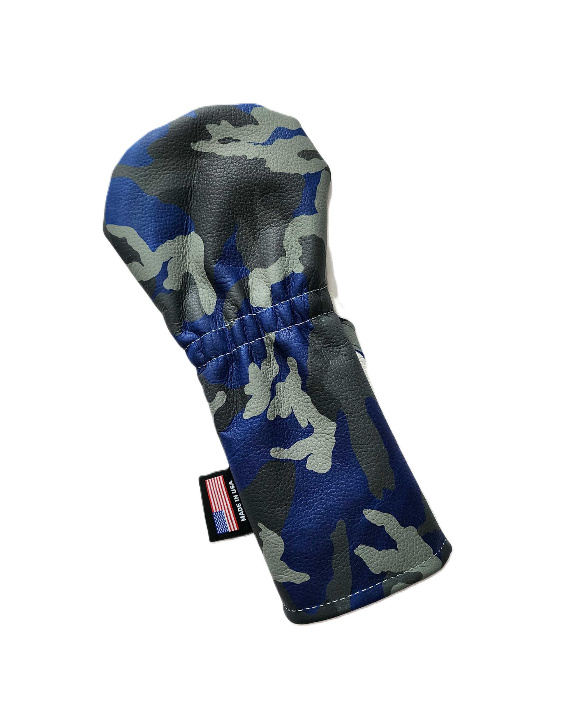 Blue Urban Camo Skull & Bones Fairway Wood headcover. - Robert Mark Golf