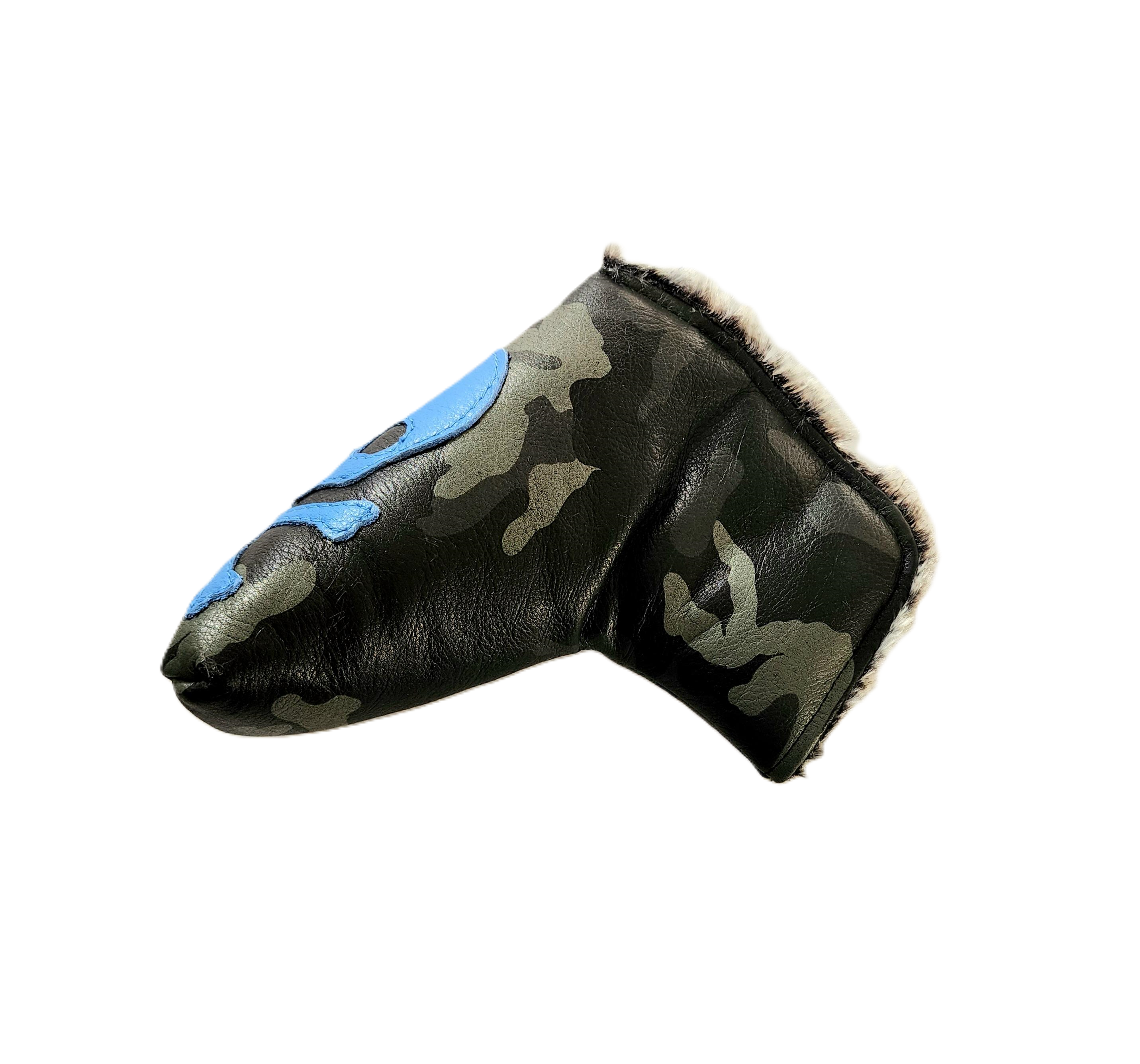 Limited Edition! Blue Urban Camo, Skull & Bones Blade Putter Headcover! - Robert Mark Golf