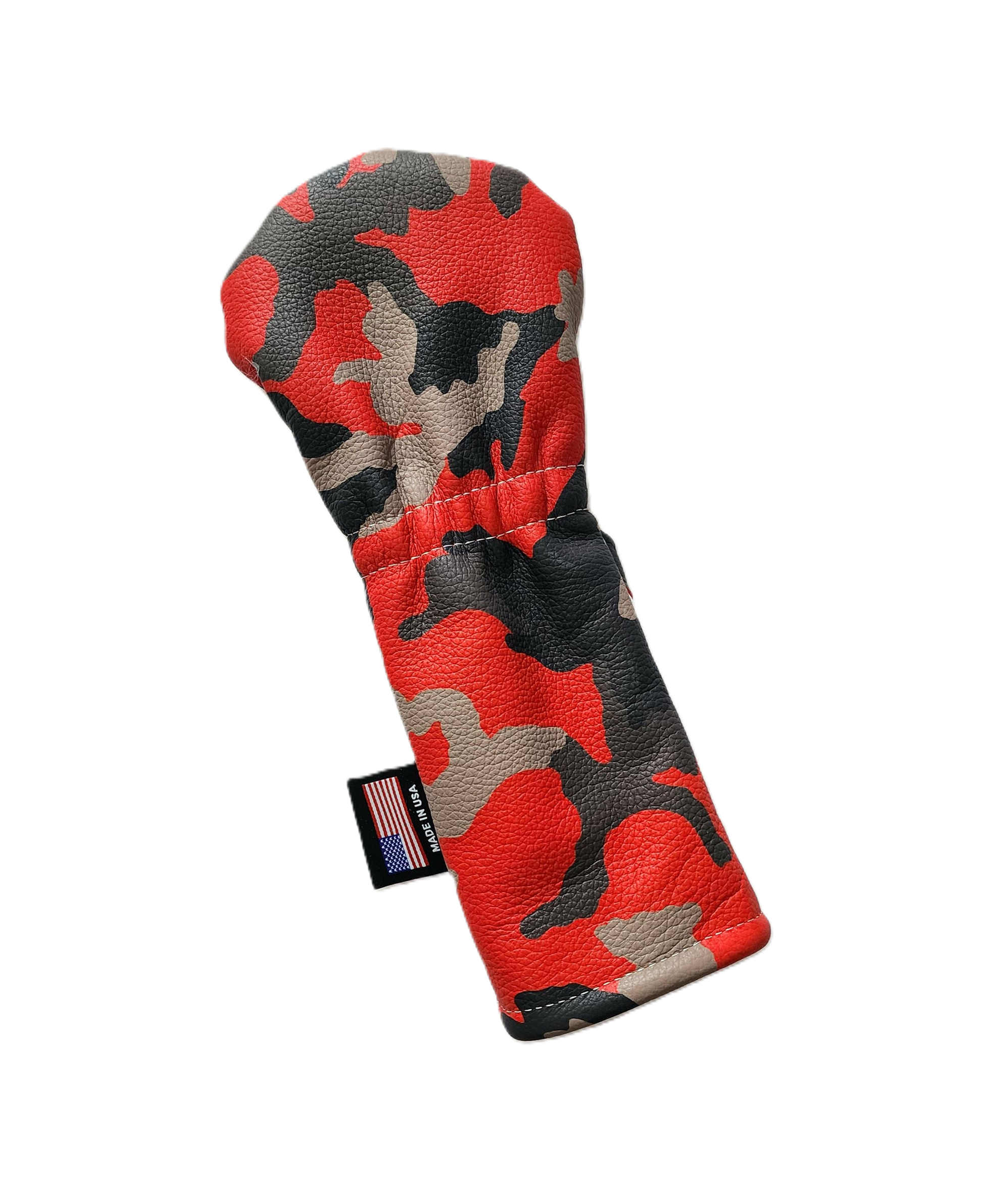Red Urban Camo Skull & Bones Fairway Wood headcover. - Robert Mark Golf