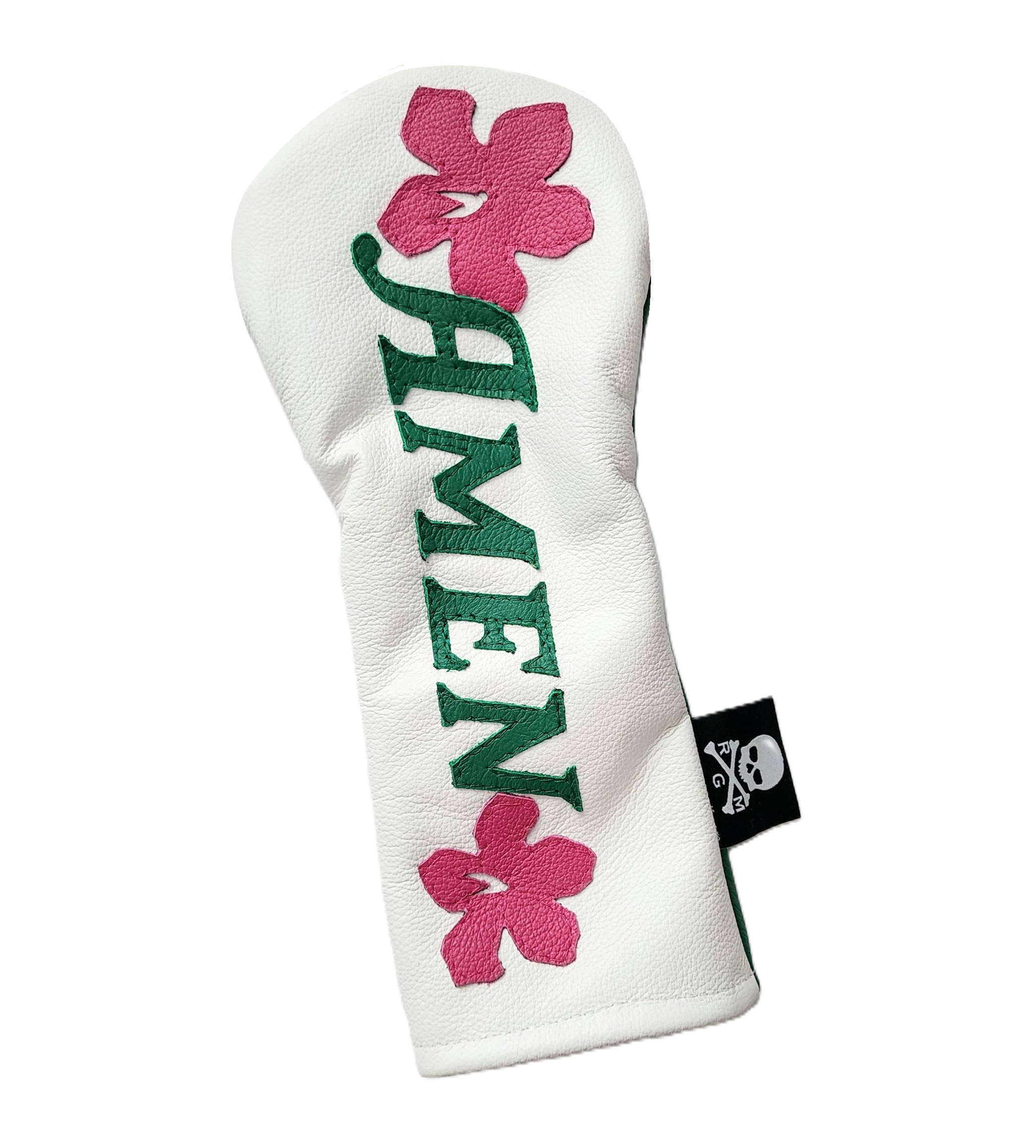 NEW! The RMG Masters/Augusta inspired Amen Azaleas Fairway Headcover! White front. - Robert Mark Golf