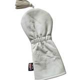 NEW! The RMG Retro Tassel Skull & Bones Whiteout Leather Driver Headcover!