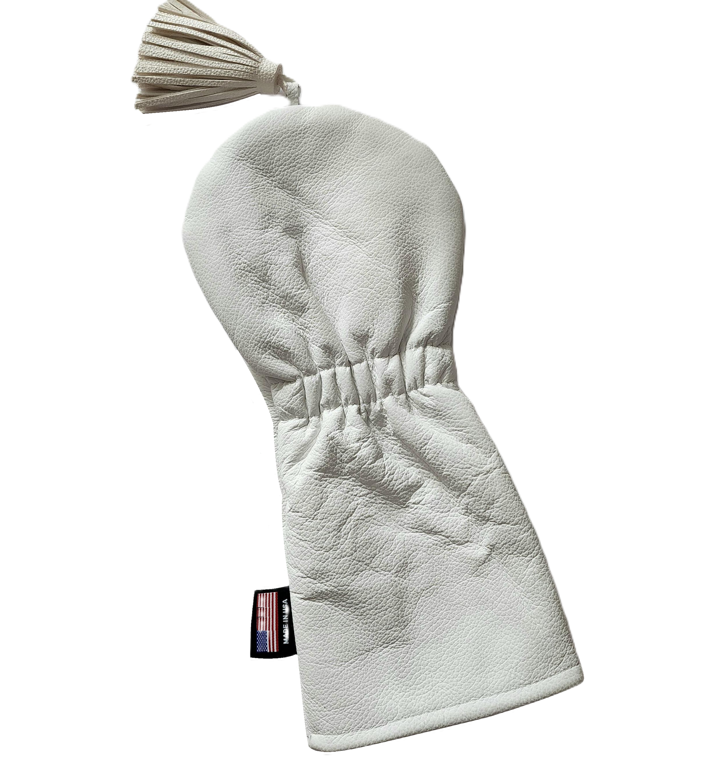 NEW! The RMG Retro Tassel Skull & Bones Whiteout Leather Driver Headcover! - Robert Mark Golf