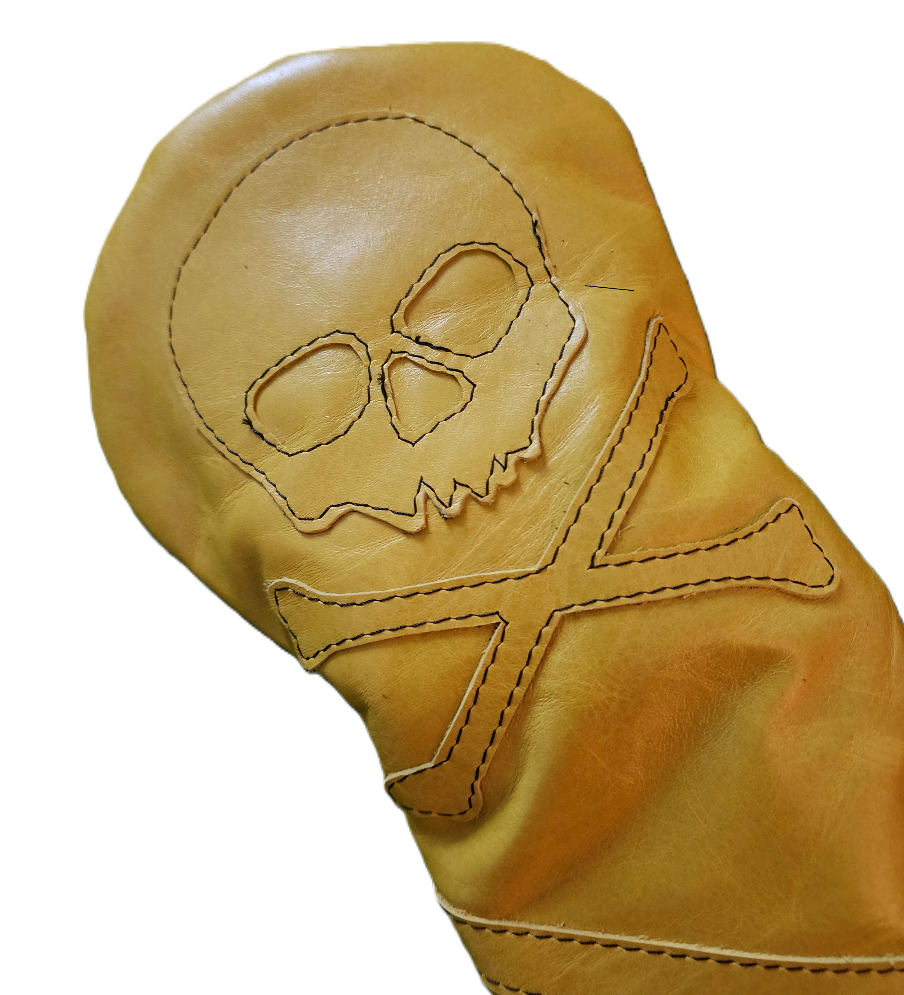 One-Of-A-Kind! Skull & Bones Acid Yellow Baseball Glove Fairway Wood Cover - Robert Mark Golf
