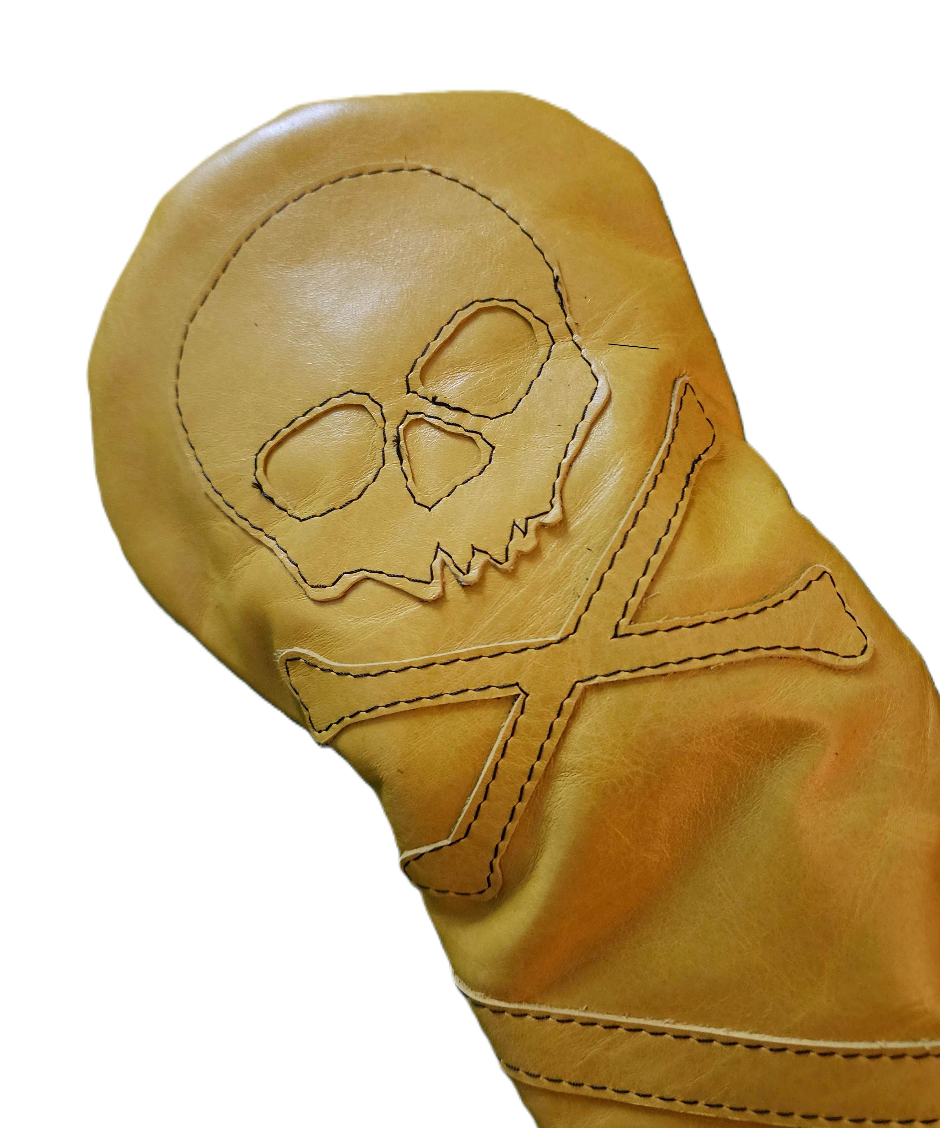 One-Of-A-Kind! Skull & Bones Acid Yellow Baseball Glove Fairway Wood Cover - Robert Mark Golf