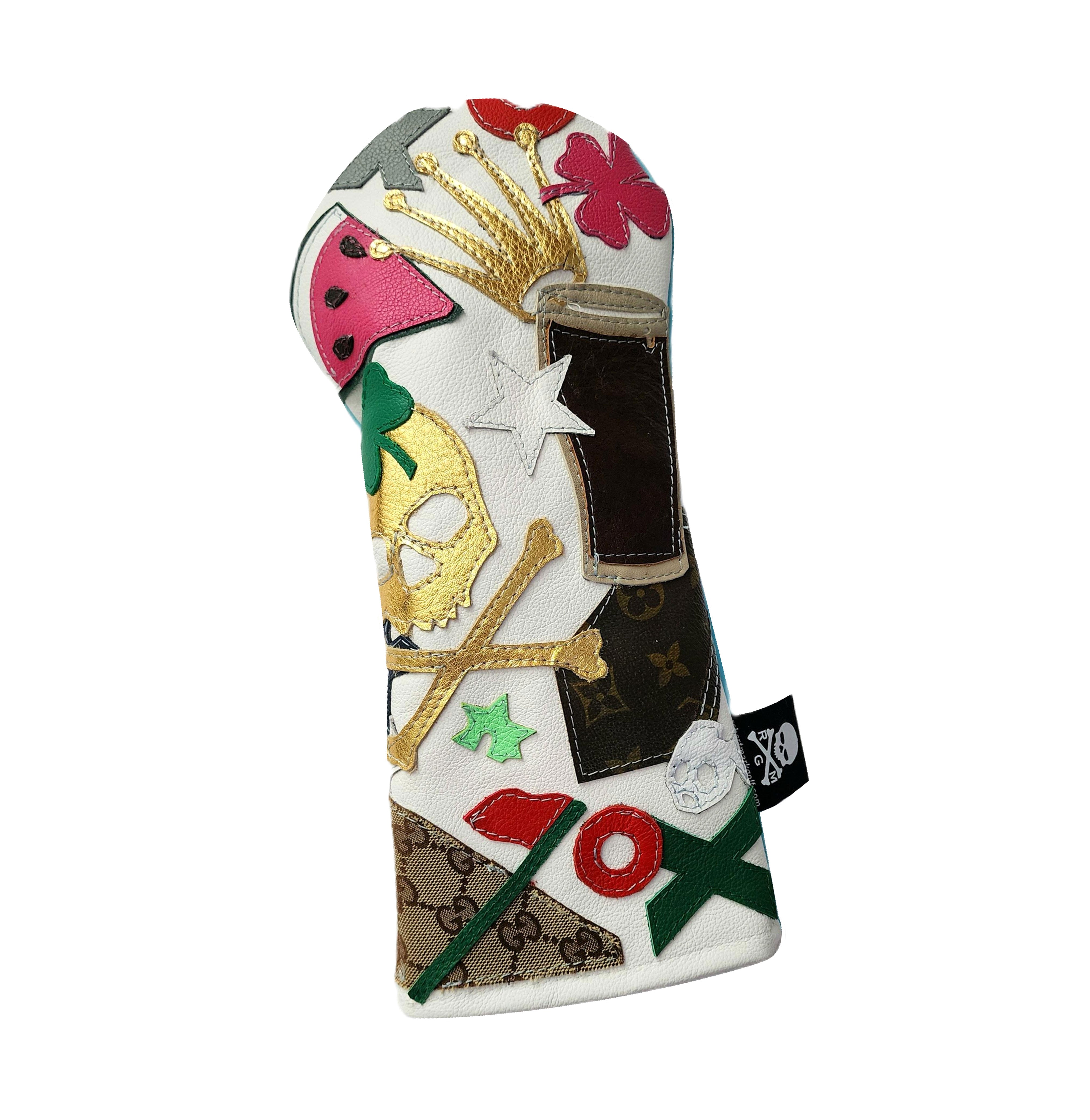Rare! One of a Kind! The RMG Collage Driver Headcover with LV, Gucci, Crown, Skull! - Robert Mark Golf