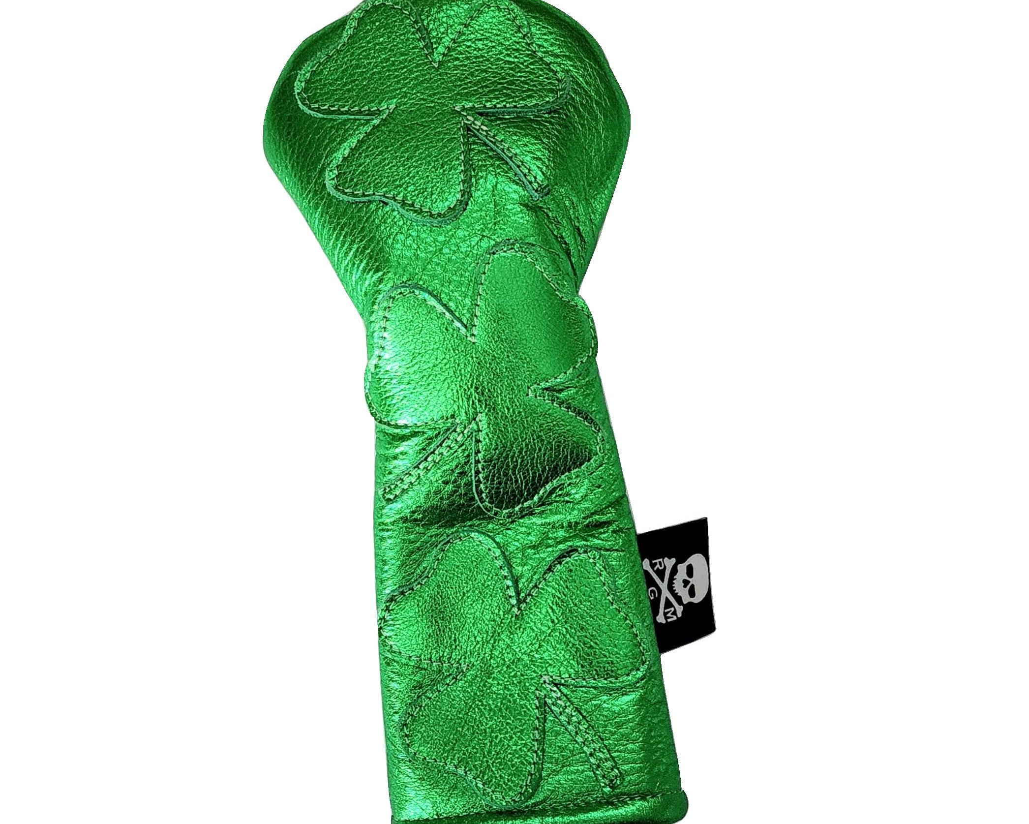 One-Of-A-Kind! Metallic Green Dancing Shamrocks Fairway Wood Cover - Robert Mark Golf