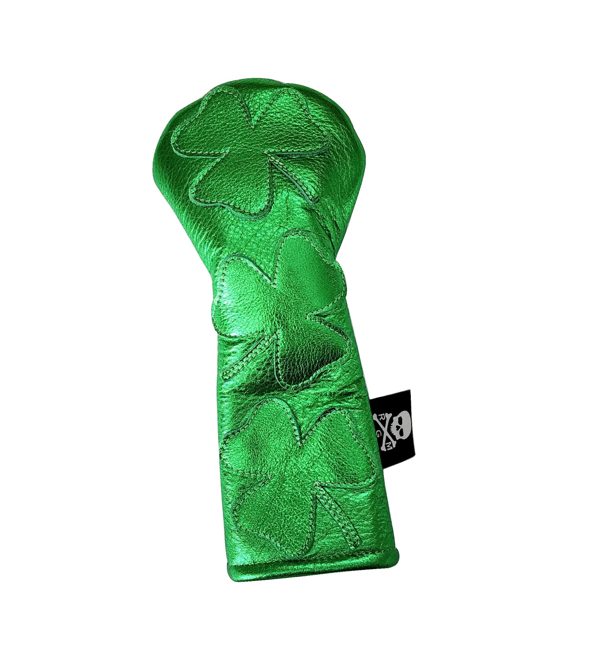 One-Of-A-Kind! Metallic Green Dancing Shamrocks Fairway Wood Cover - Robert Mark Golf