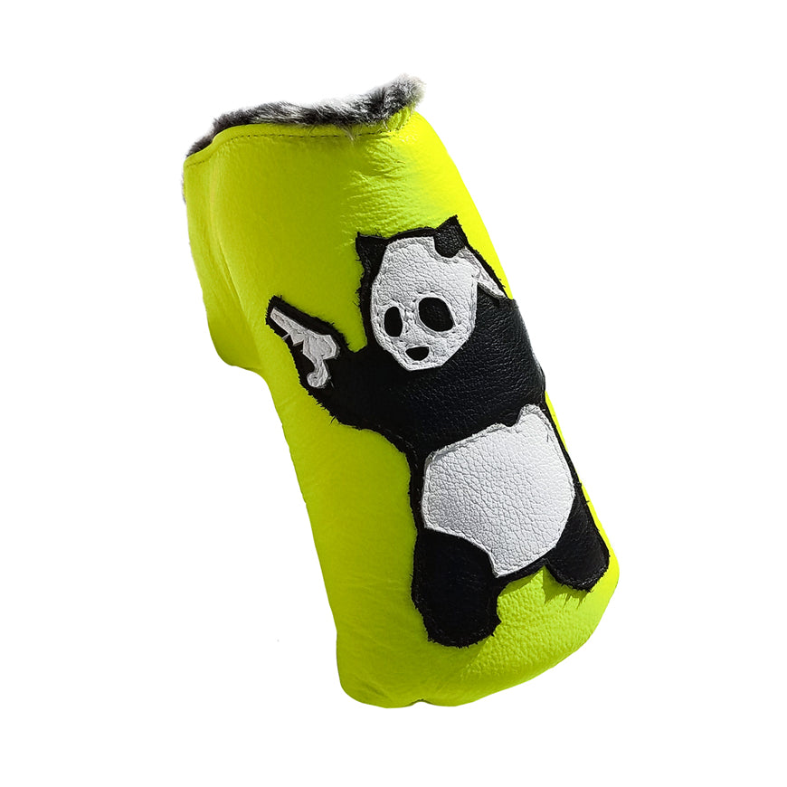 The Neon Yellow Panda With Guns Putter Cover - Robert Mark Golf