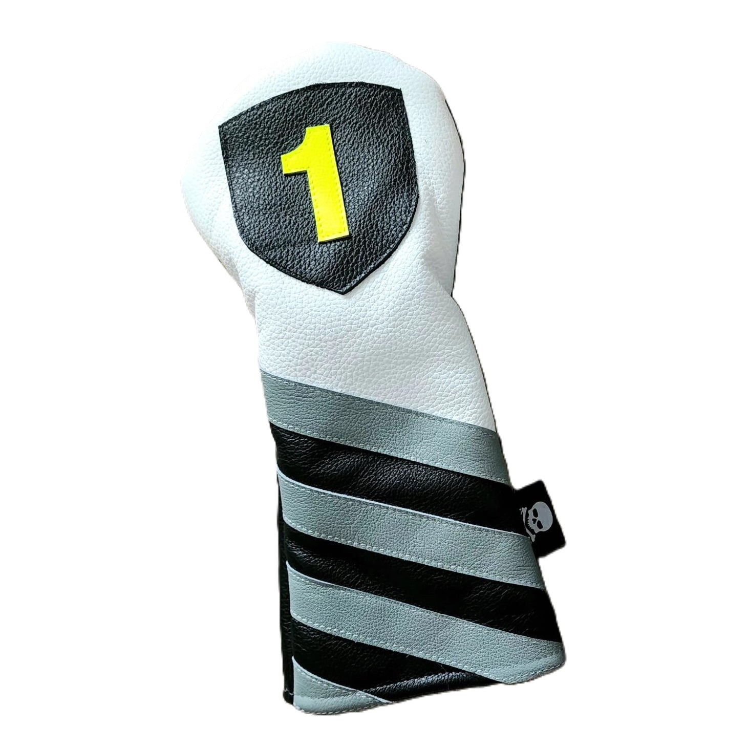 NEW! One of a Kind! Neon Badge & Diagonal Rugby Stripe Driver Headcover - Robert Mark Golf