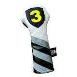 NEW! One of a Kind! Neon Badge & Diagonal Rugby Stripe Fairway Wood Headcover