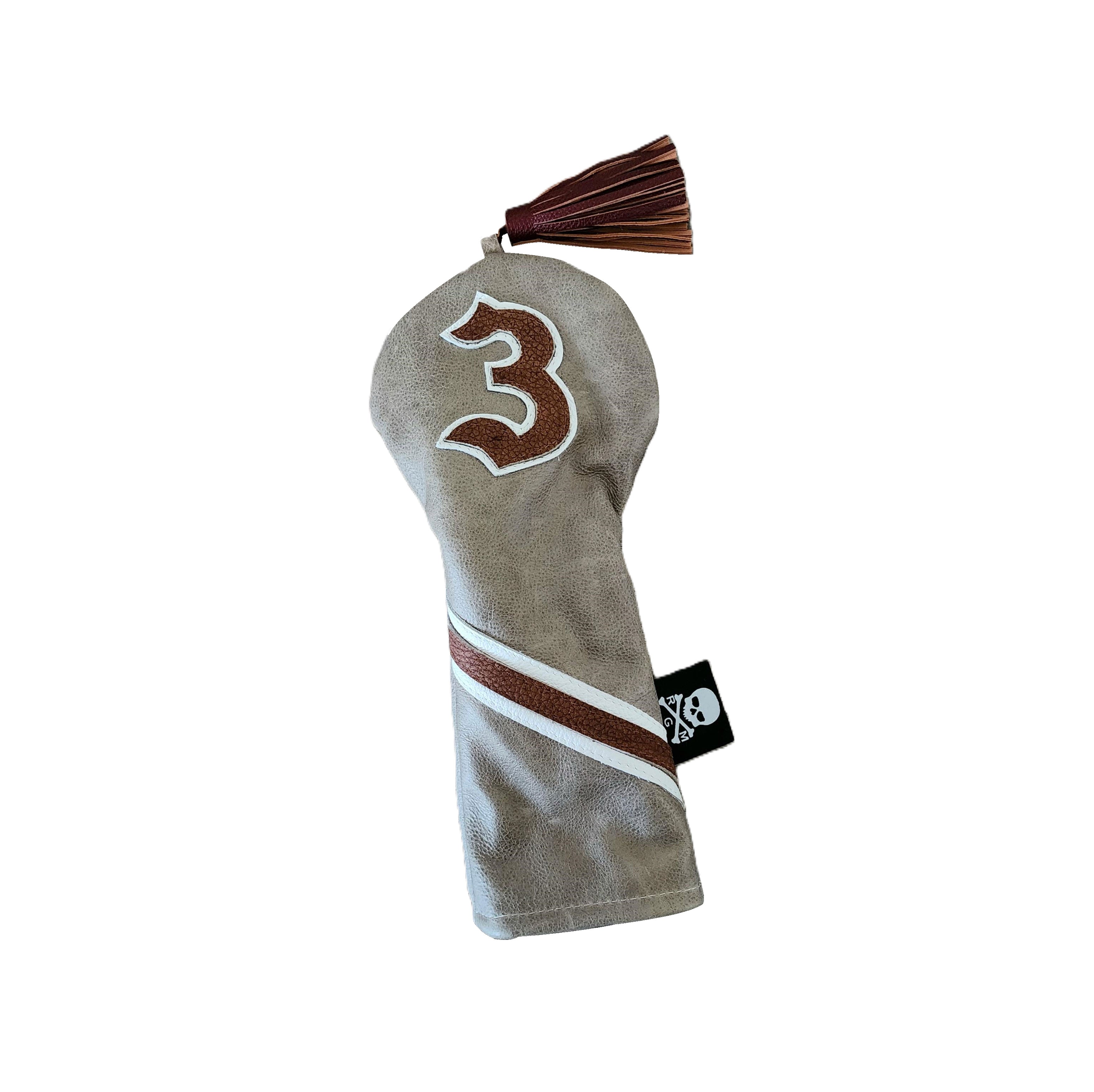 NEW! The RMG Retro Tassel Distressed Leather 3 Wood Headcover - Robert Mark Golf