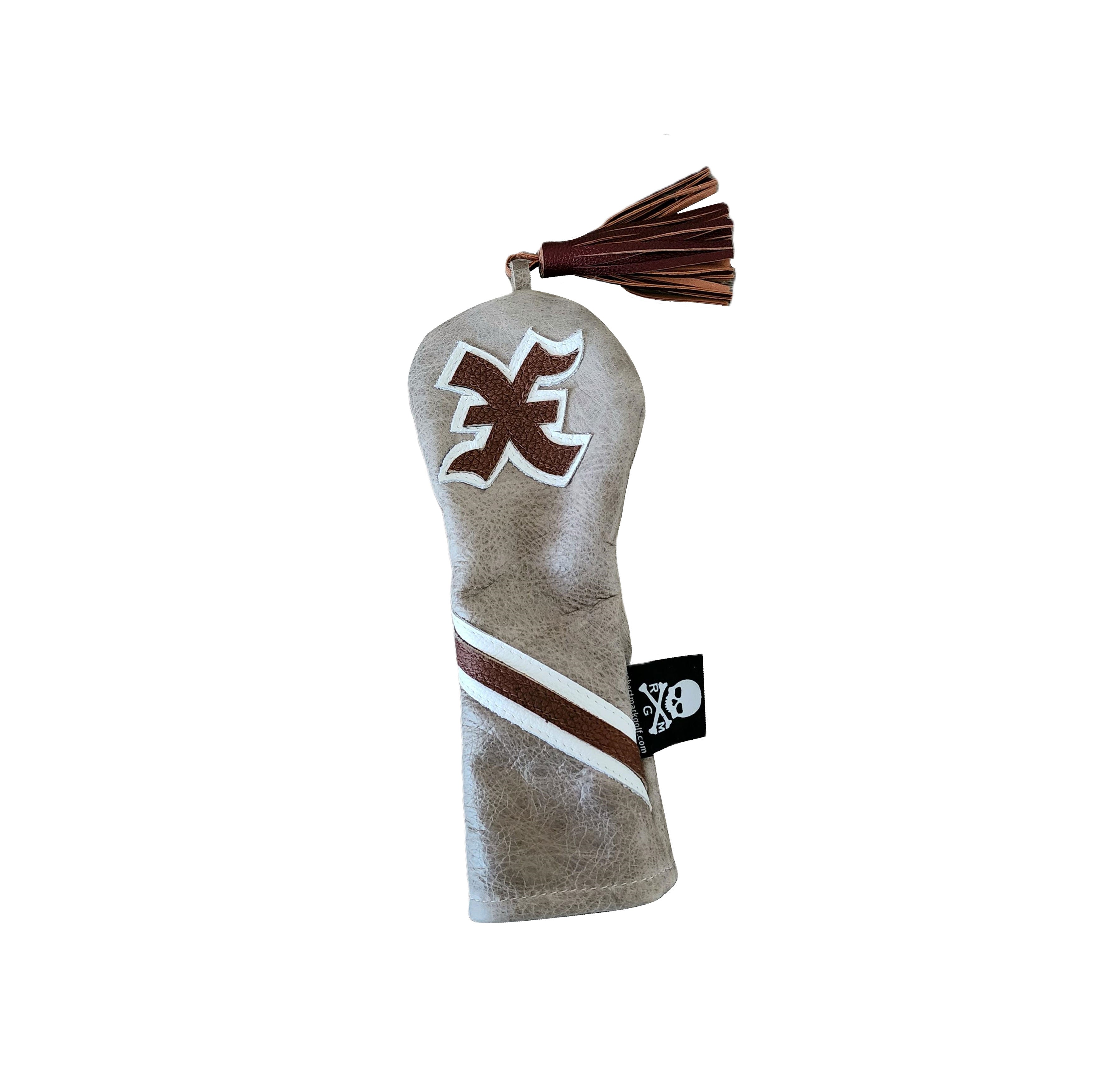 NEW! The RMG Retro Tassel Distressed Leather Hybrid Headcover - Robert Mark Golf