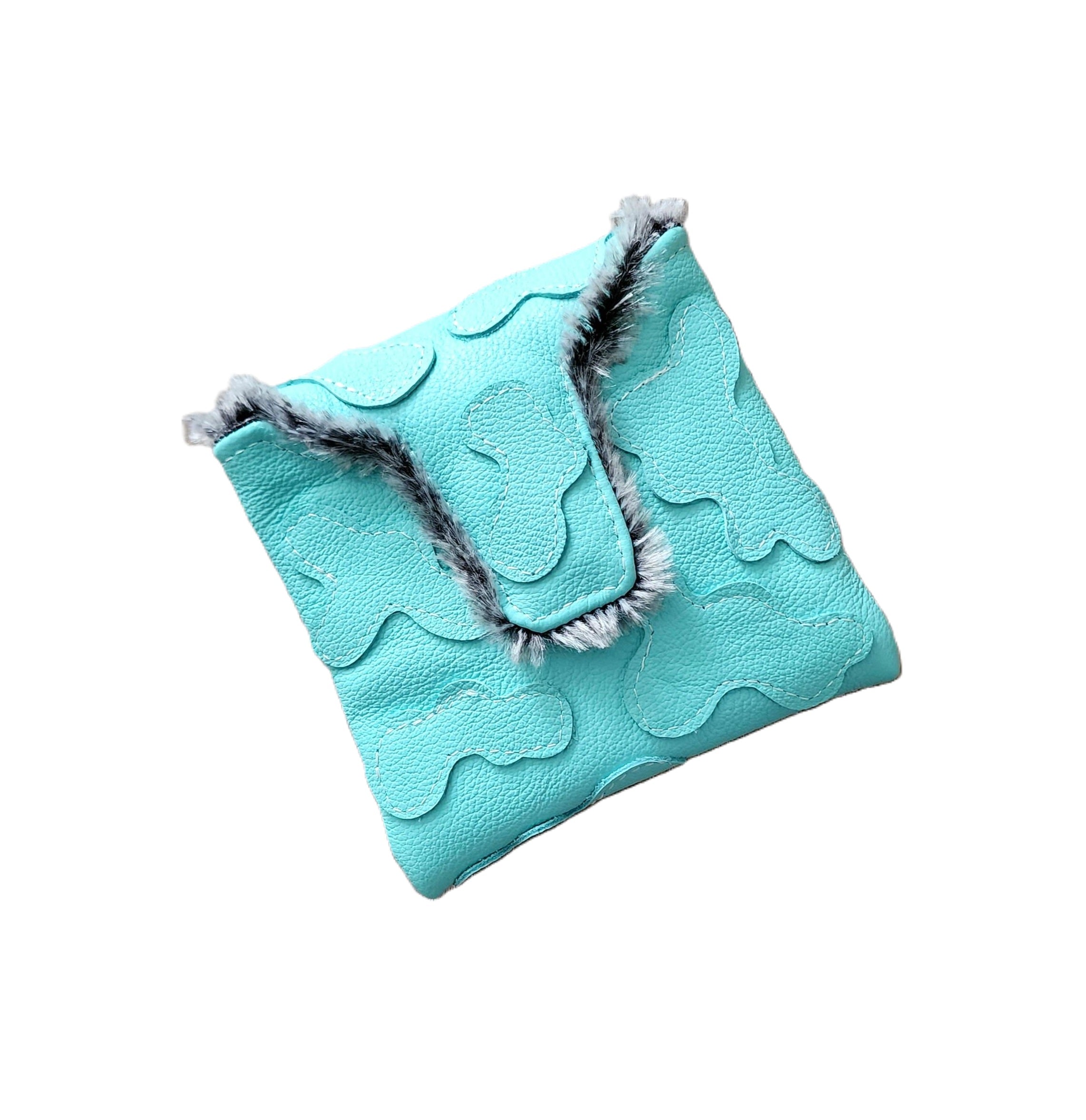 One-Of-A-Kind! Tiff Blue Camo Skull & Bones for Taylormade Spider or Scotty Cameron Mallet Putter Cover - Robert Mark Golf