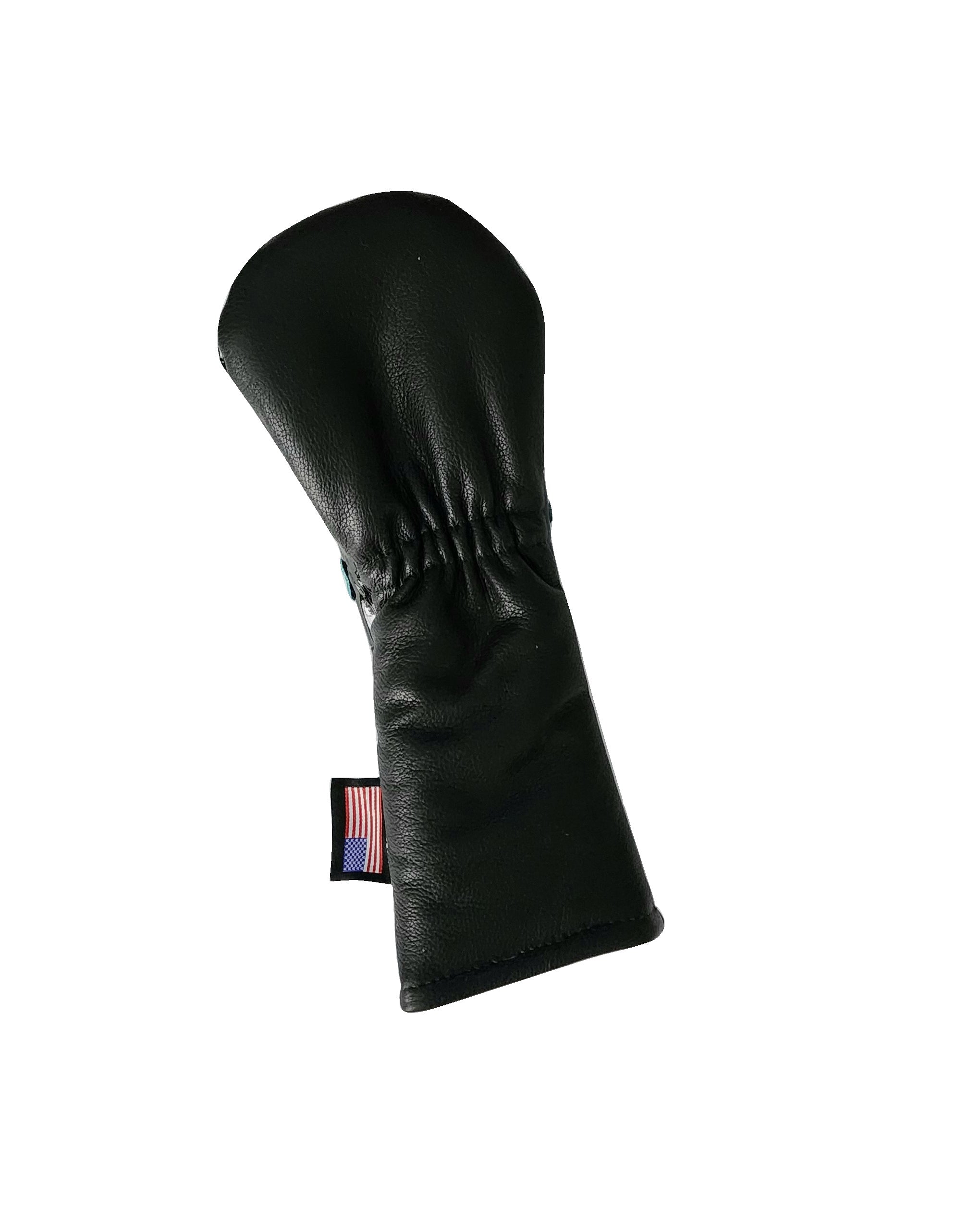 One-Of-A-Kind! Black Alligator, Tiffany Blue Skull & Bones Fairway Wood Headcover. - Robert Mark Golf