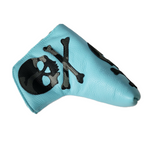 The Robin's Egg Blue, Tiffany, Camo Triple SKULL & BONES Blade, Mid Mallet Putter Cover! - Robert Mark Golf