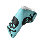 The Robin's Egg Blue, Tiffany, Camo Triple SKULL & BONES Blade, Mid Mallet Putter Cover! - Robert Mark Golf