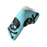 The Robin's Egg Blue, Tiffany, Camo Triple SKULL & BONES Blade, Mid Mallet Putter Cover! - Robert Mark Golf