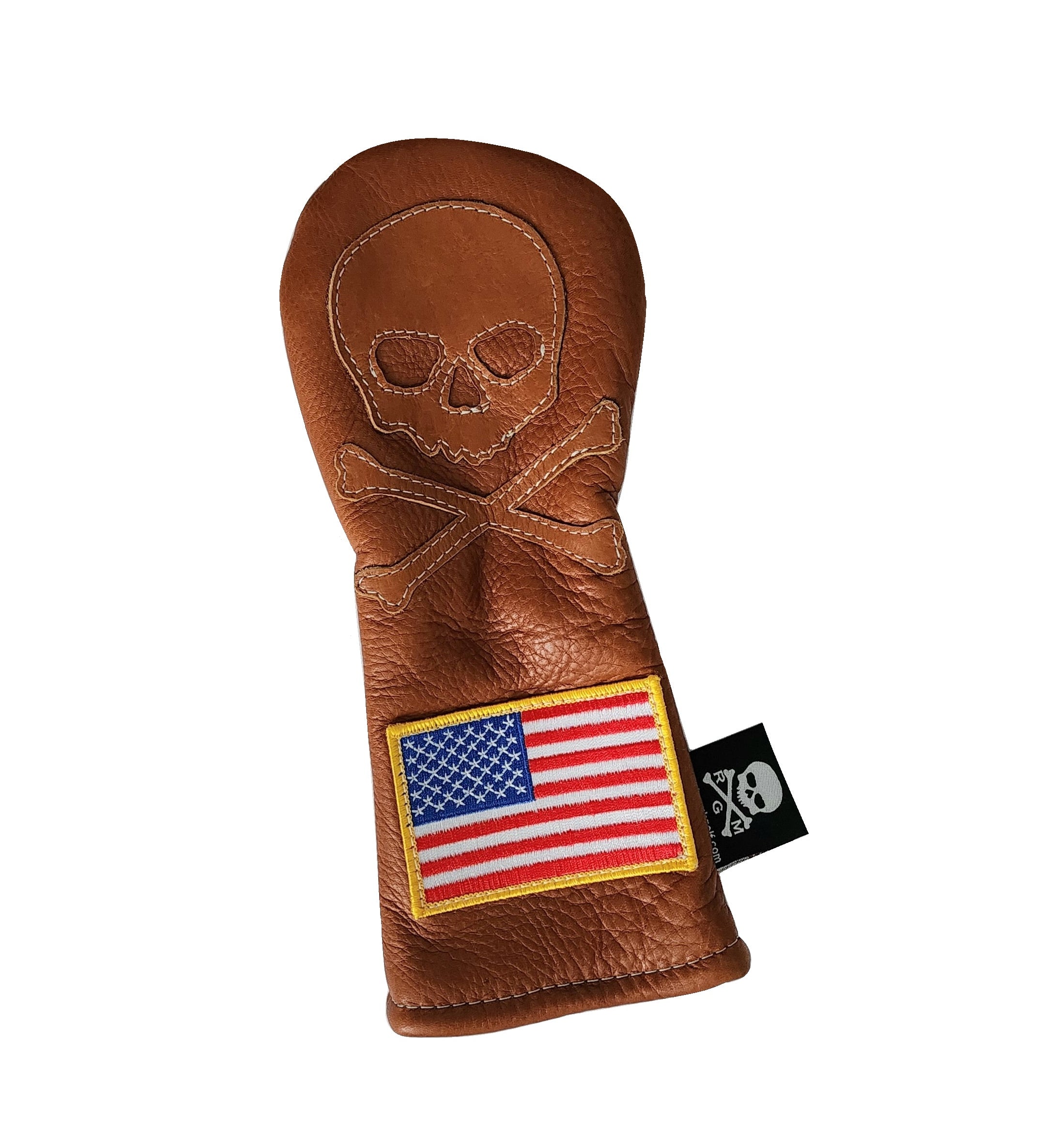 One-Of-A-Kind! Baseball Glove Leather USA Skull & Bones Fairway Wood Cover - Robert Mark Golf