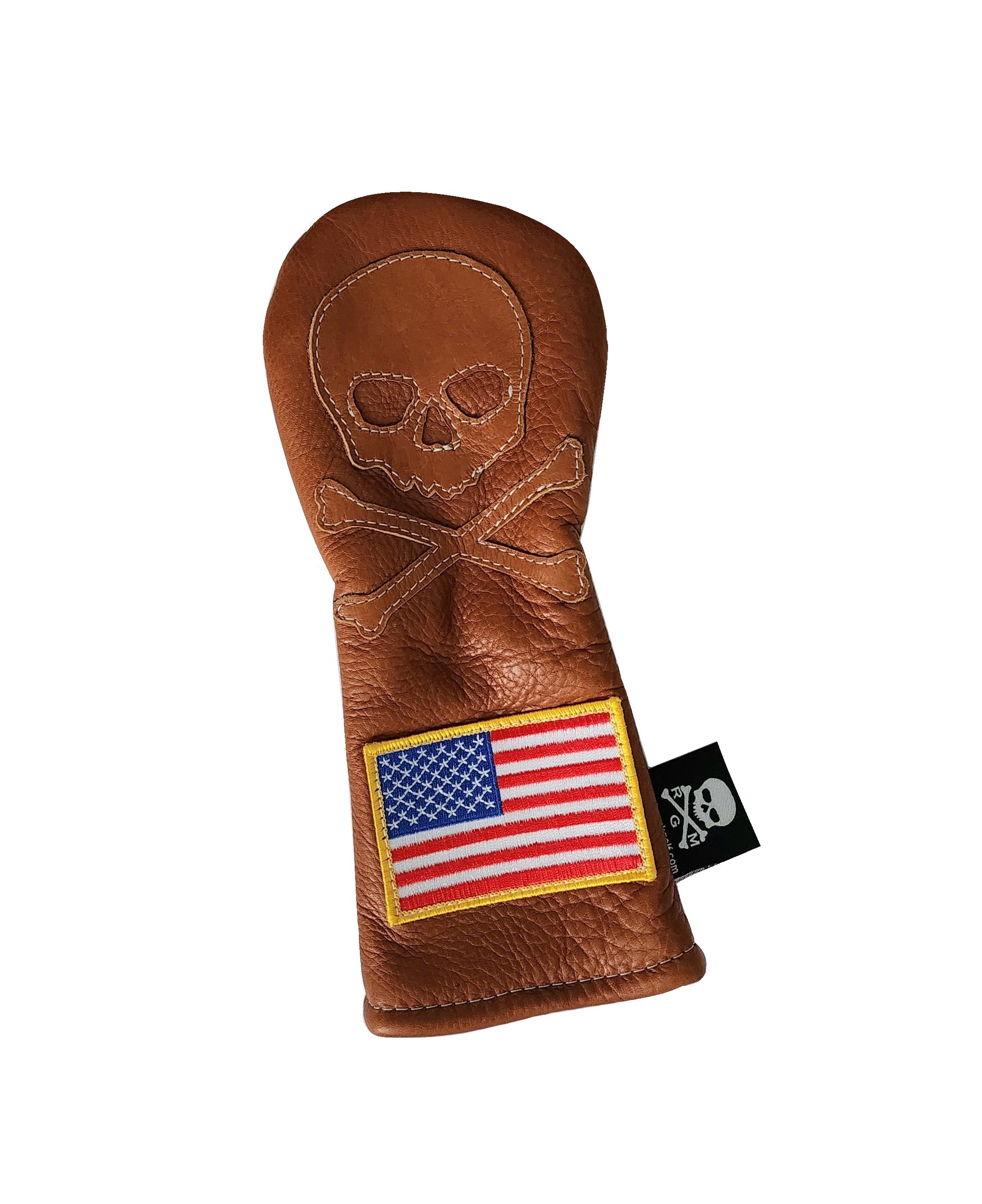 One-Of-A-Kind! Baseball Glove Leather USA Skull & Bones Fairway Wood Cover - Robert Mark Golf
