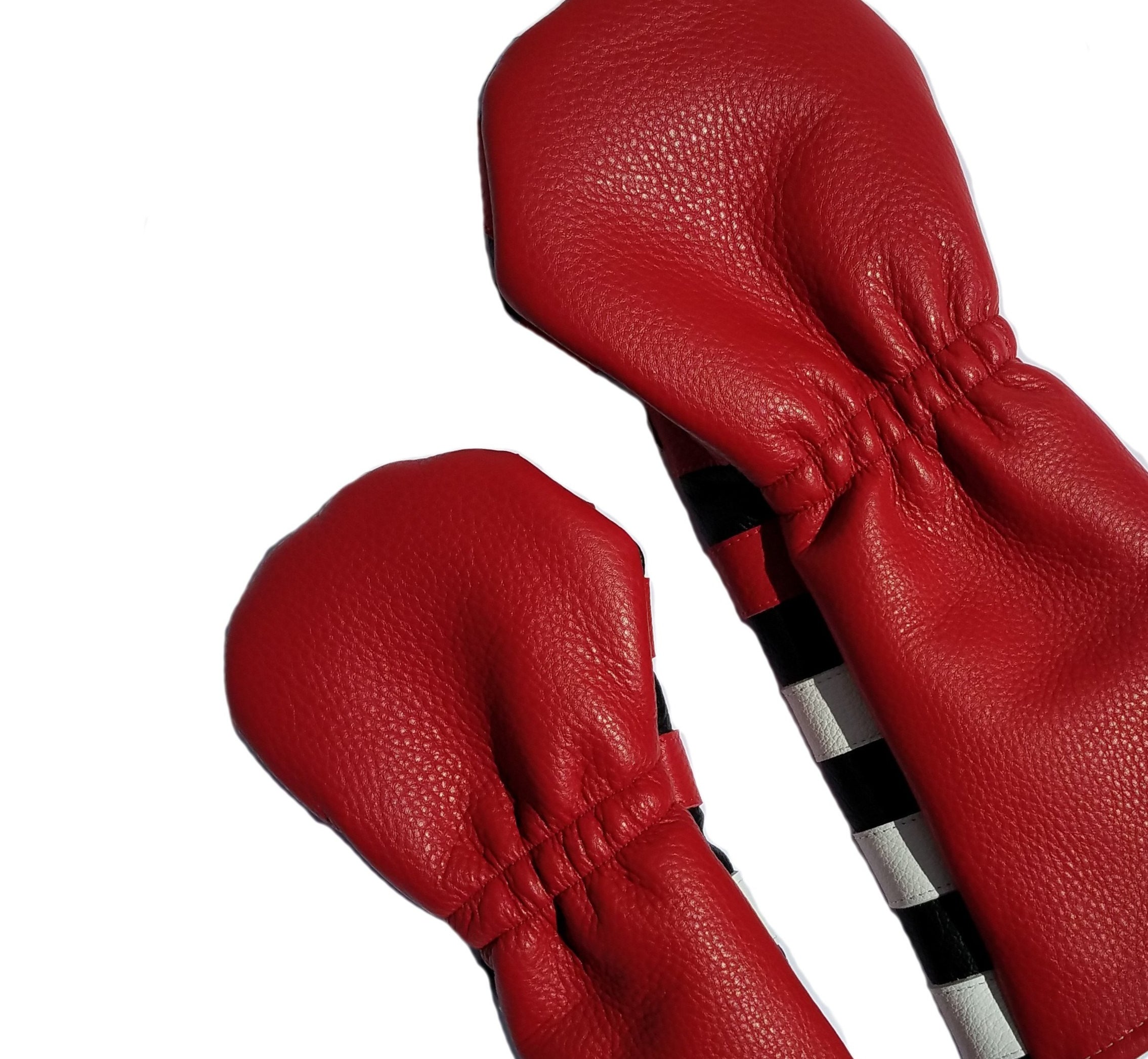 Red Rugby Stripe with Skull & Bones Pair of Headcovers - Robert Mark Golf