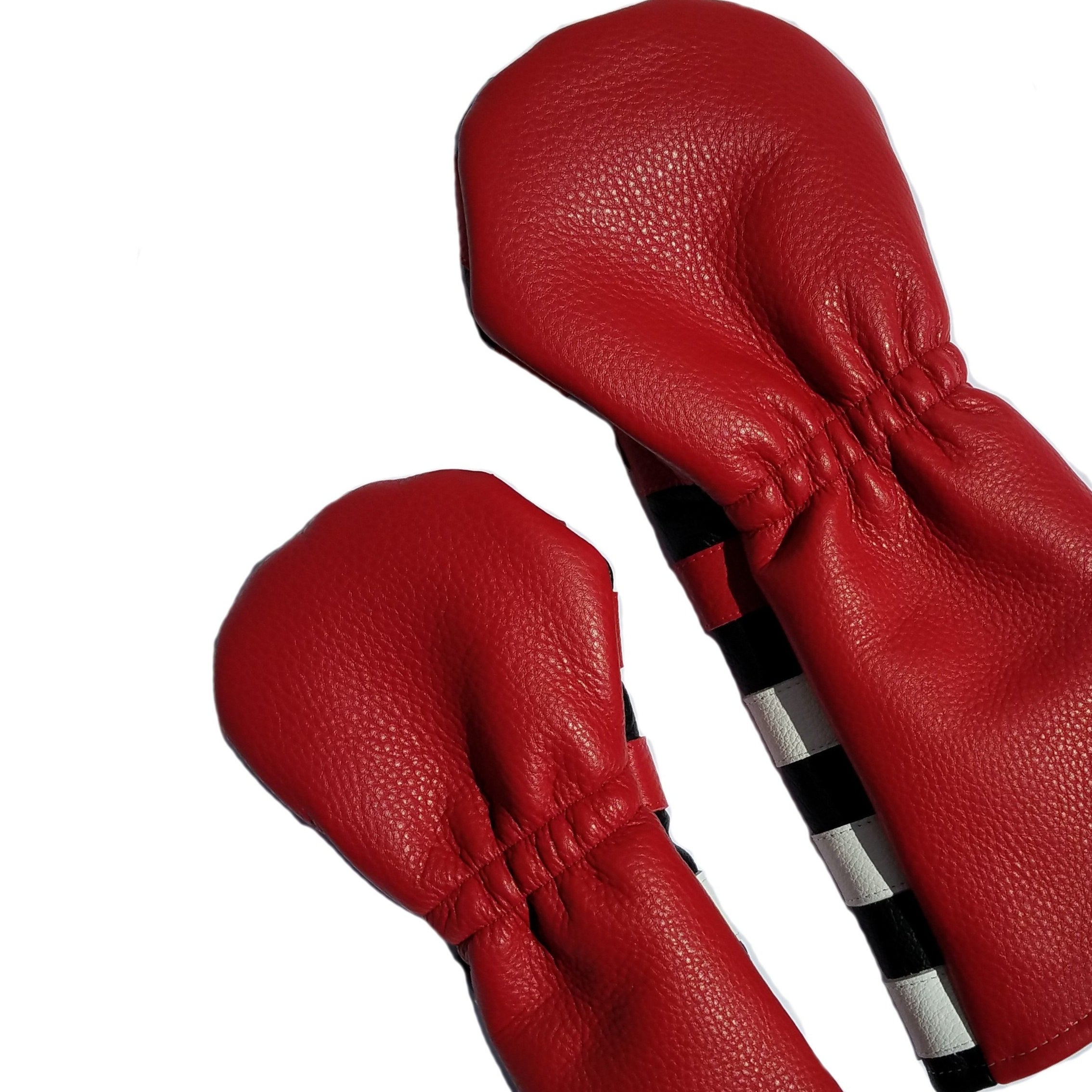 Red Rugby Stripe with Skull & Bones Pair of Headcovers - Robert Mark Golf