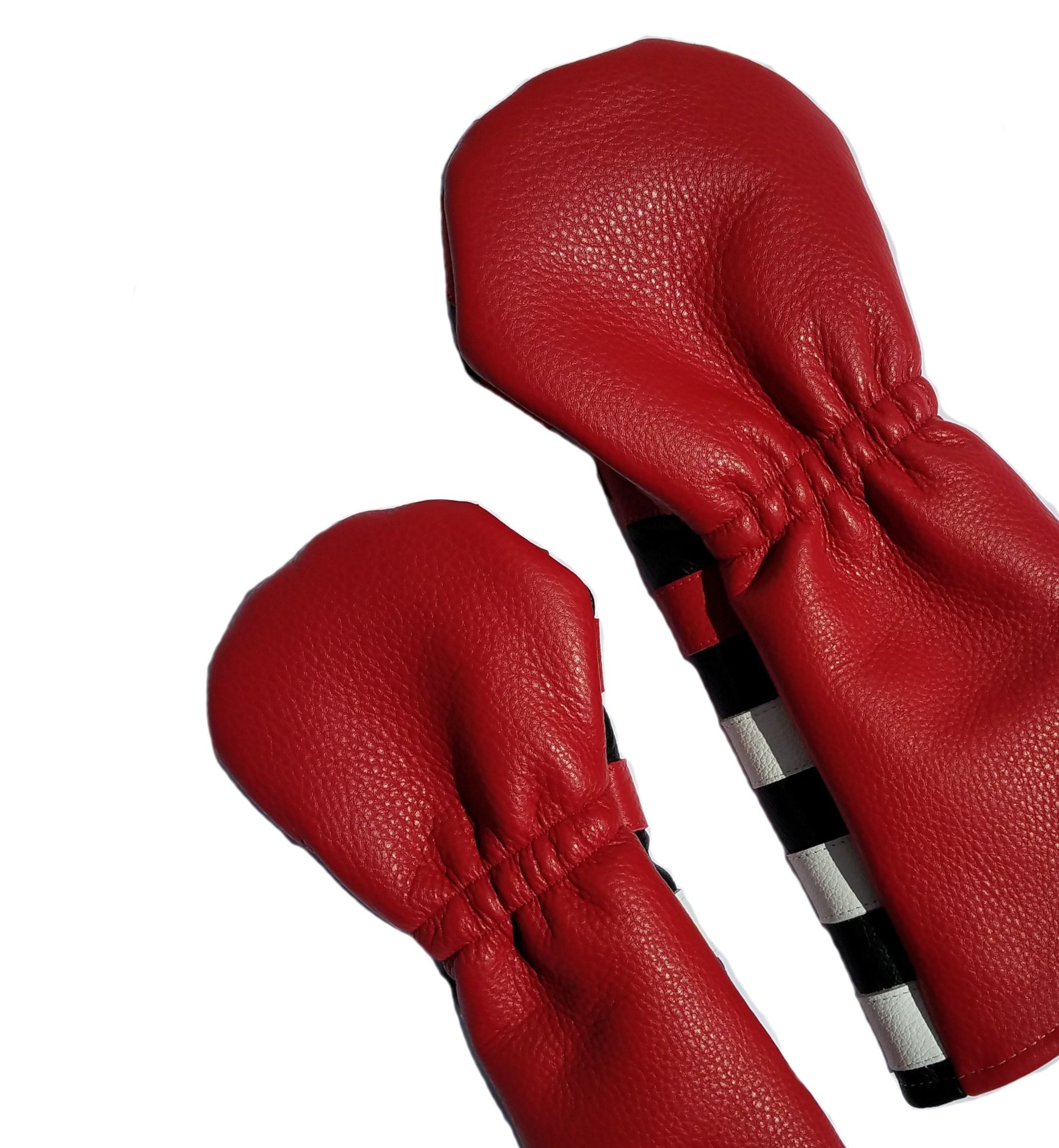 Red Rugby Stripe with Skull & Bones Pair of Headcovers - Robert Mark Golf