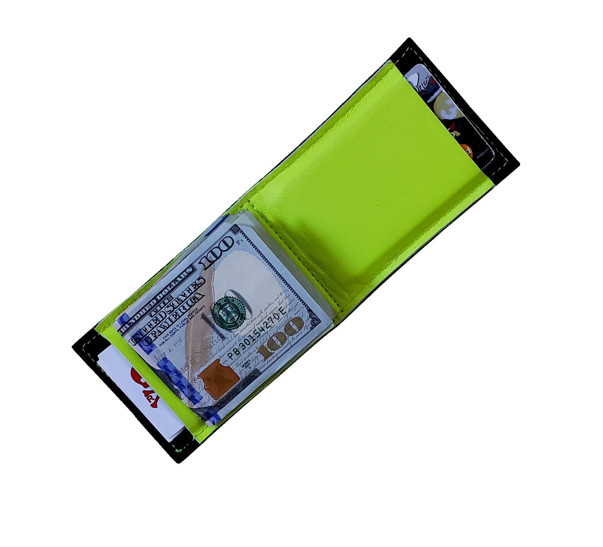 RMG Black Alligator Embossed / Neon Yellow Leather Cash Cover - Robert Mark Golf