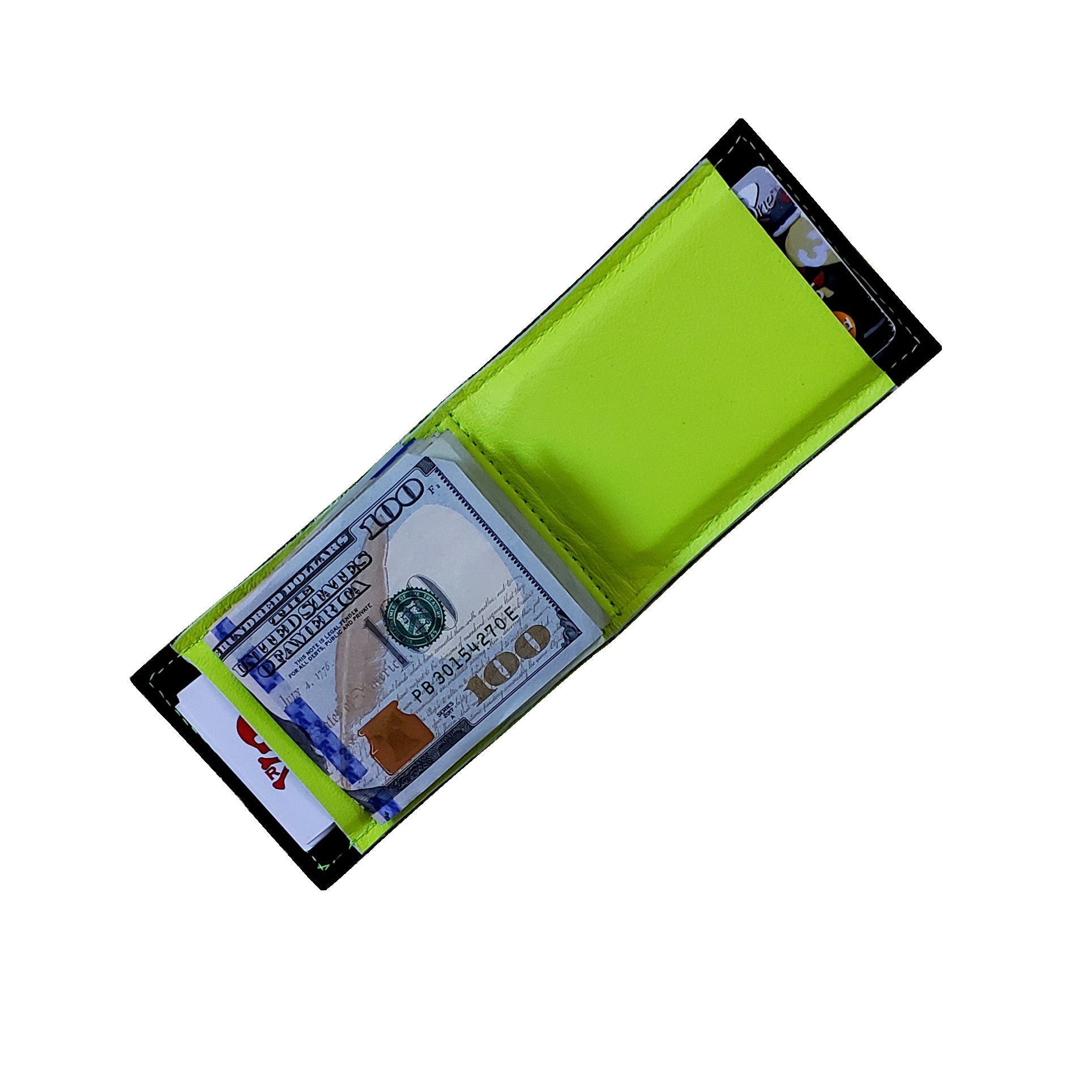 RMG Black Alligator Embossed / Neon Yellow Leather Cash Cover - Robert Mark Golf