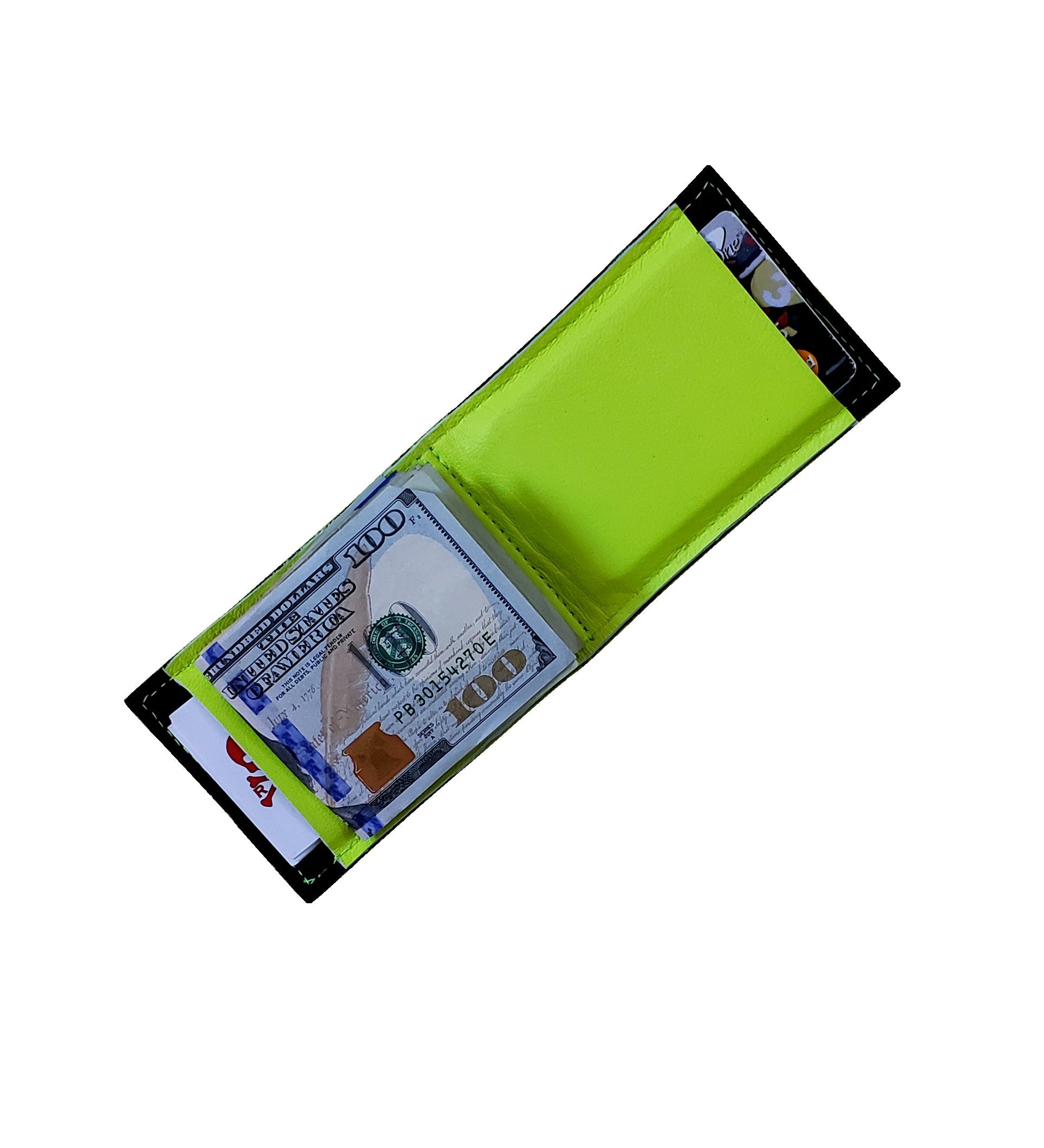 RMG Black Alligator Embossed / Neon Yellow Leather Cash Cover - Robert Mark Golf