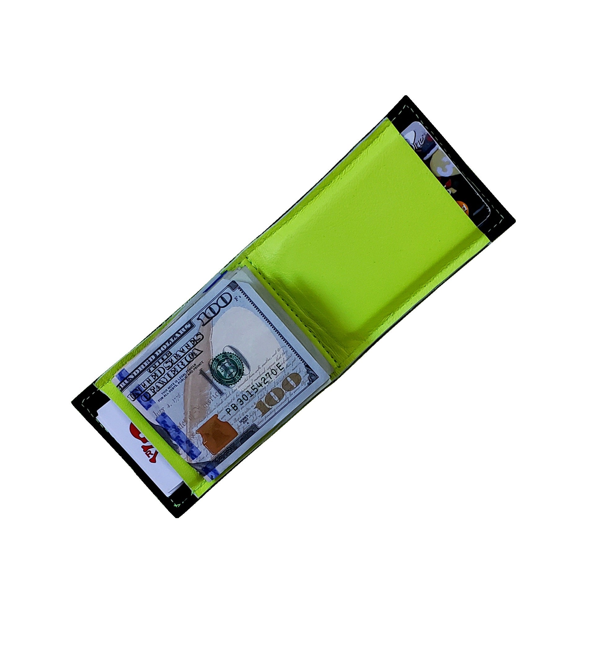 RMG Black Alligator Embossed / Neon Yellow Leather Cash Cover - Robert Mark Golf