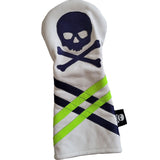 One-Of-A-Kind! Blue & Neon Skull & Bones Striped Driver Cover