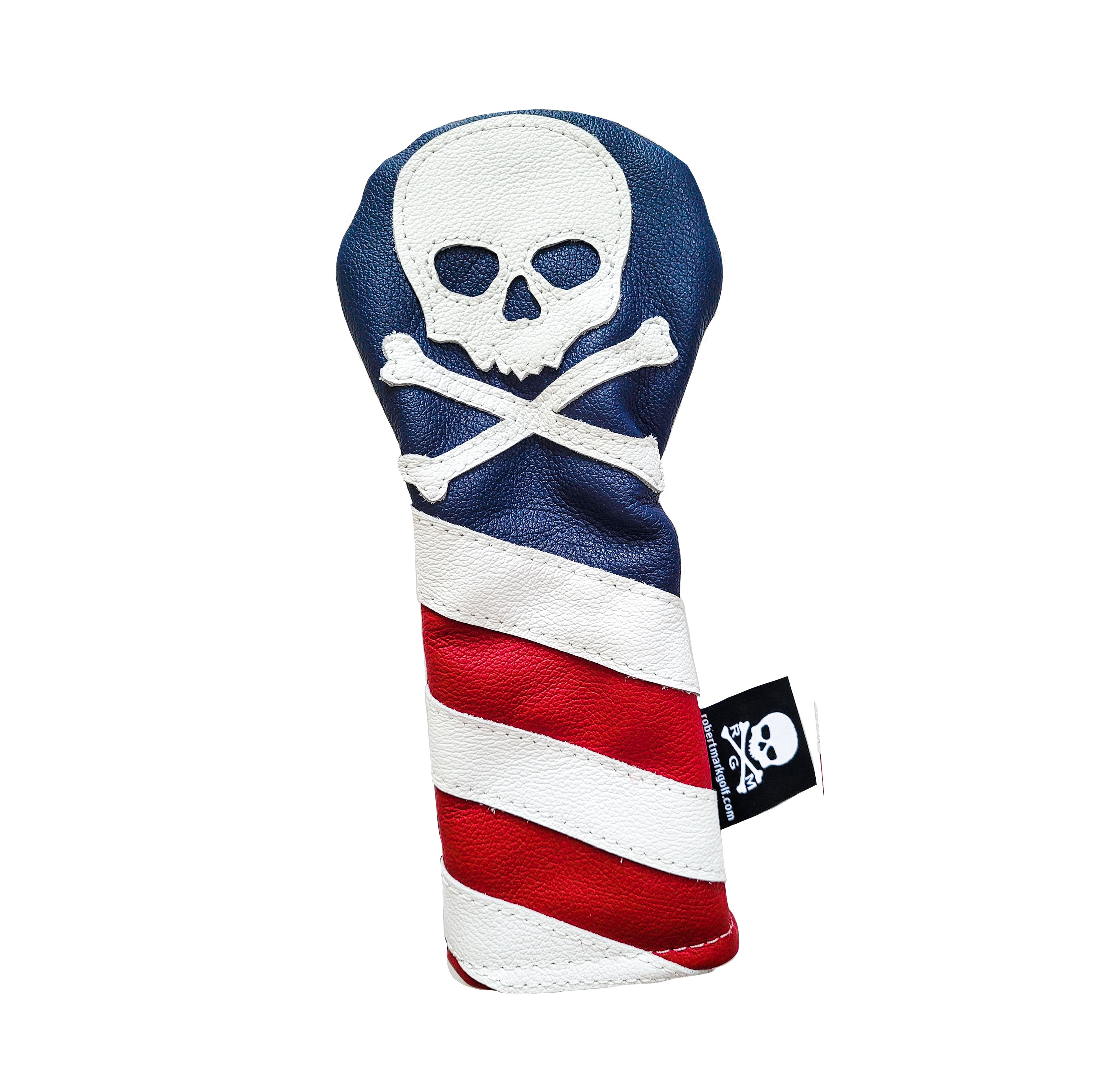 The RMG USA Flag Skull & Bones Hybrid Headcover - Robert Mark Golf