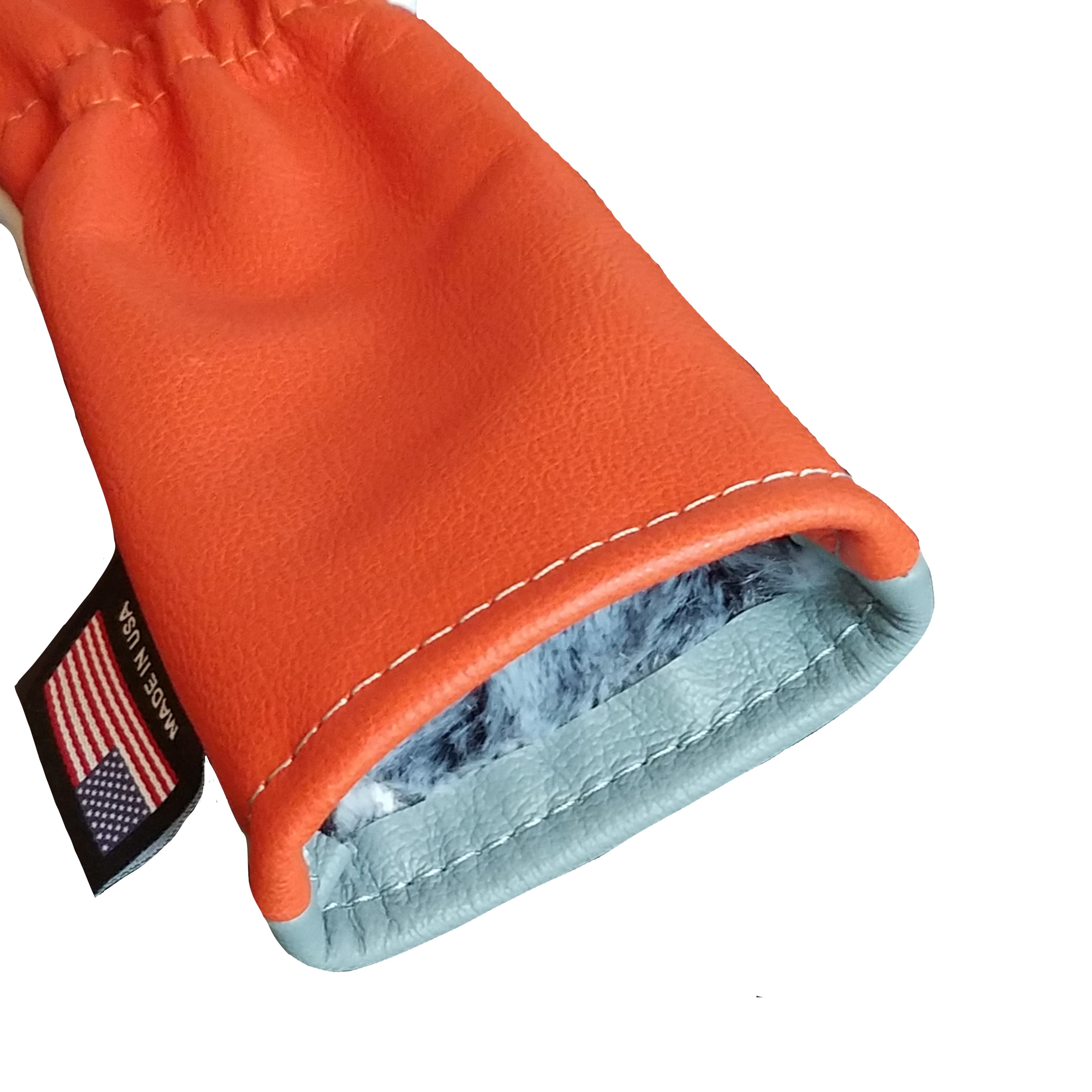 Orange Rugby Stripe with Skull & Bones Pair of Headcovers - Robert Mark Golf