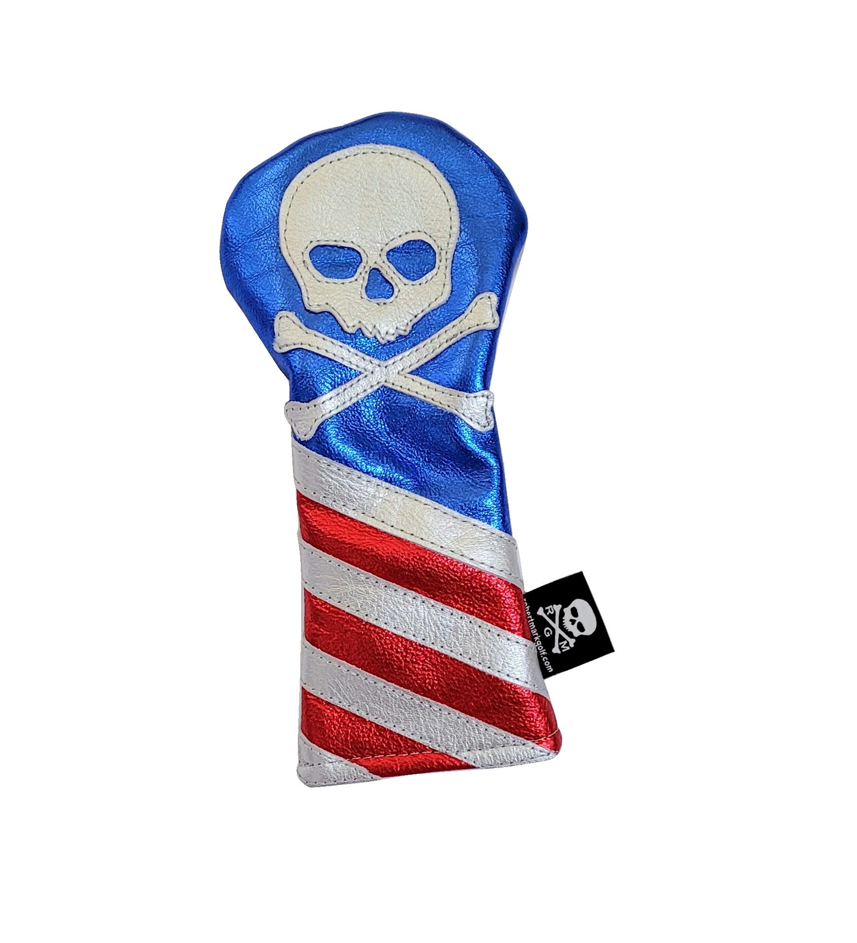 The METALLIC USA Flag Skull & Bones Headcover - Robert Mark Golf