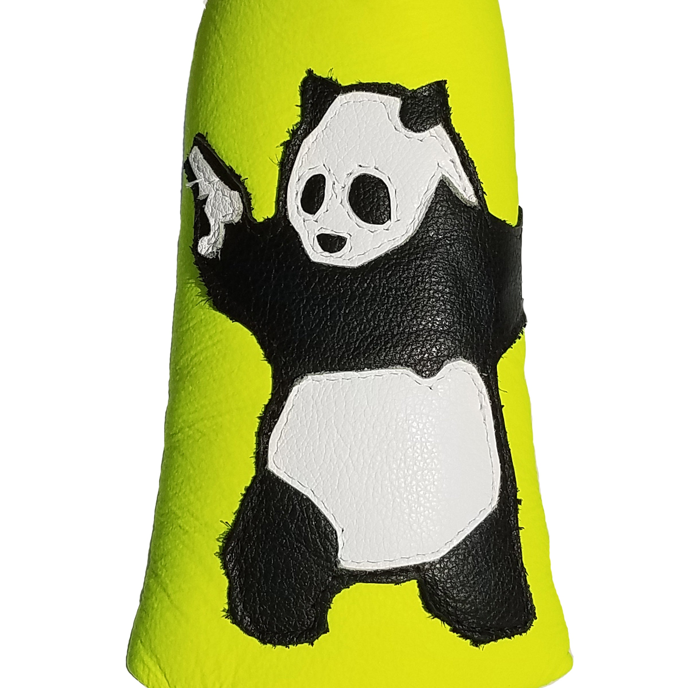 The Neon Yellow Panda With Guns Putter Cover - Robert Mark Golf