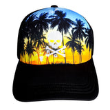 NEW! The RMG Sunset Skull & Bones Trucker Snapback Hat