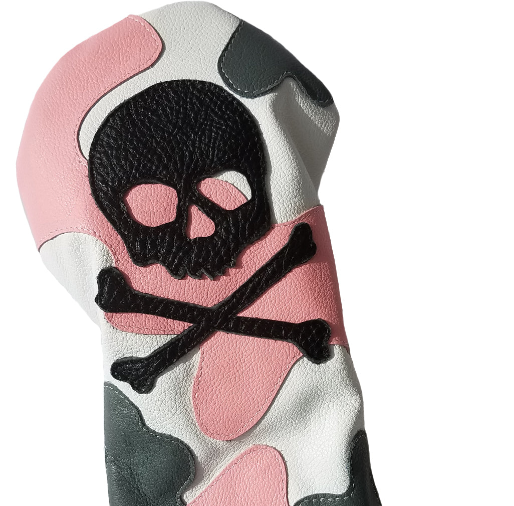 The Pink Camo Skull & Bones Headcover - Robert Mark Golf
