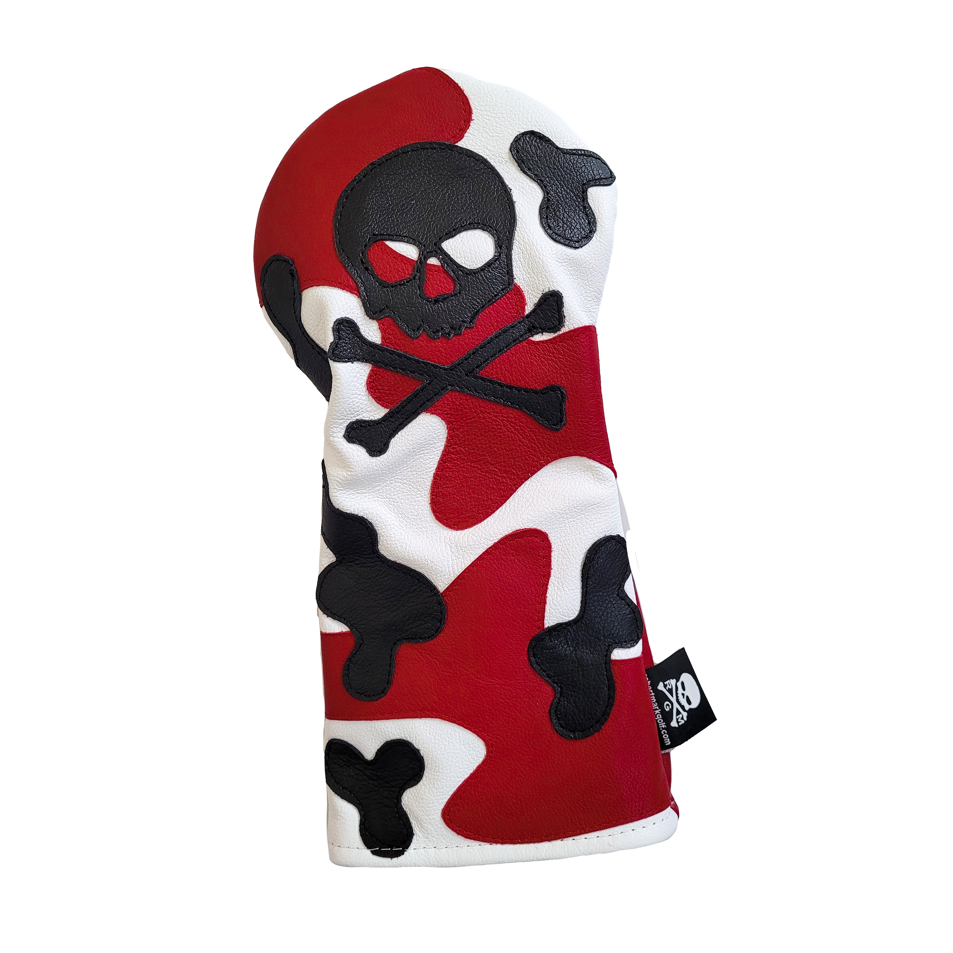 The Red & Black Camo Skull & Bones Headcover - Robert Mark Golf