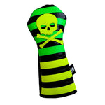 One-Of-A-Kind! Neon Skull & Bones Rugby Stripes Driver Headcover - Robert Mark Golf