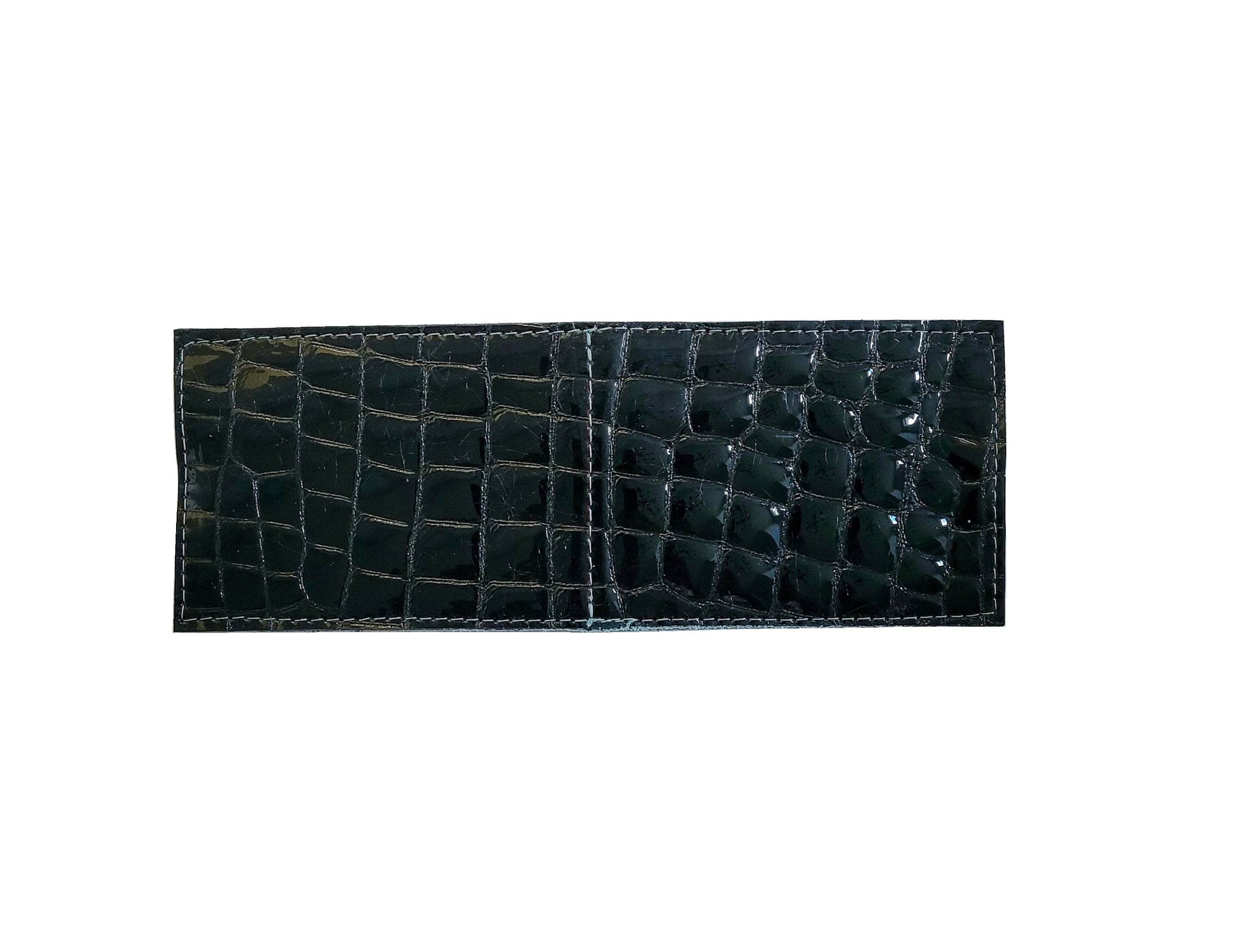 NEW! RMG Black Patent Leather Alligator Embossed / Tiffany Blue Leather Cash Cover/ Wallet - Robert Mark Golf