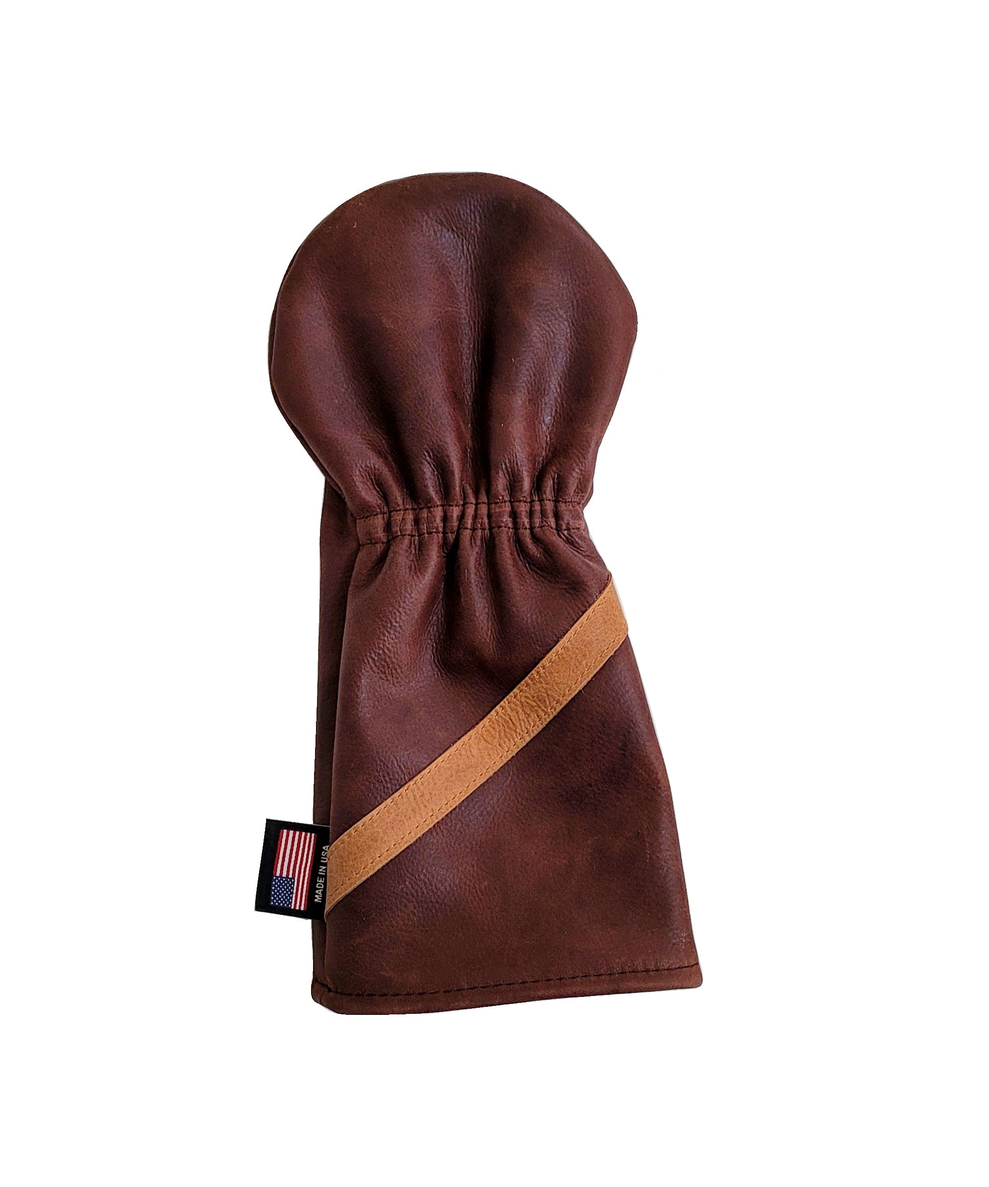 New! 2 Tone Baseball Glove leather Skull & Bones w/ Stripe Headcover! - Robert Mark Golf