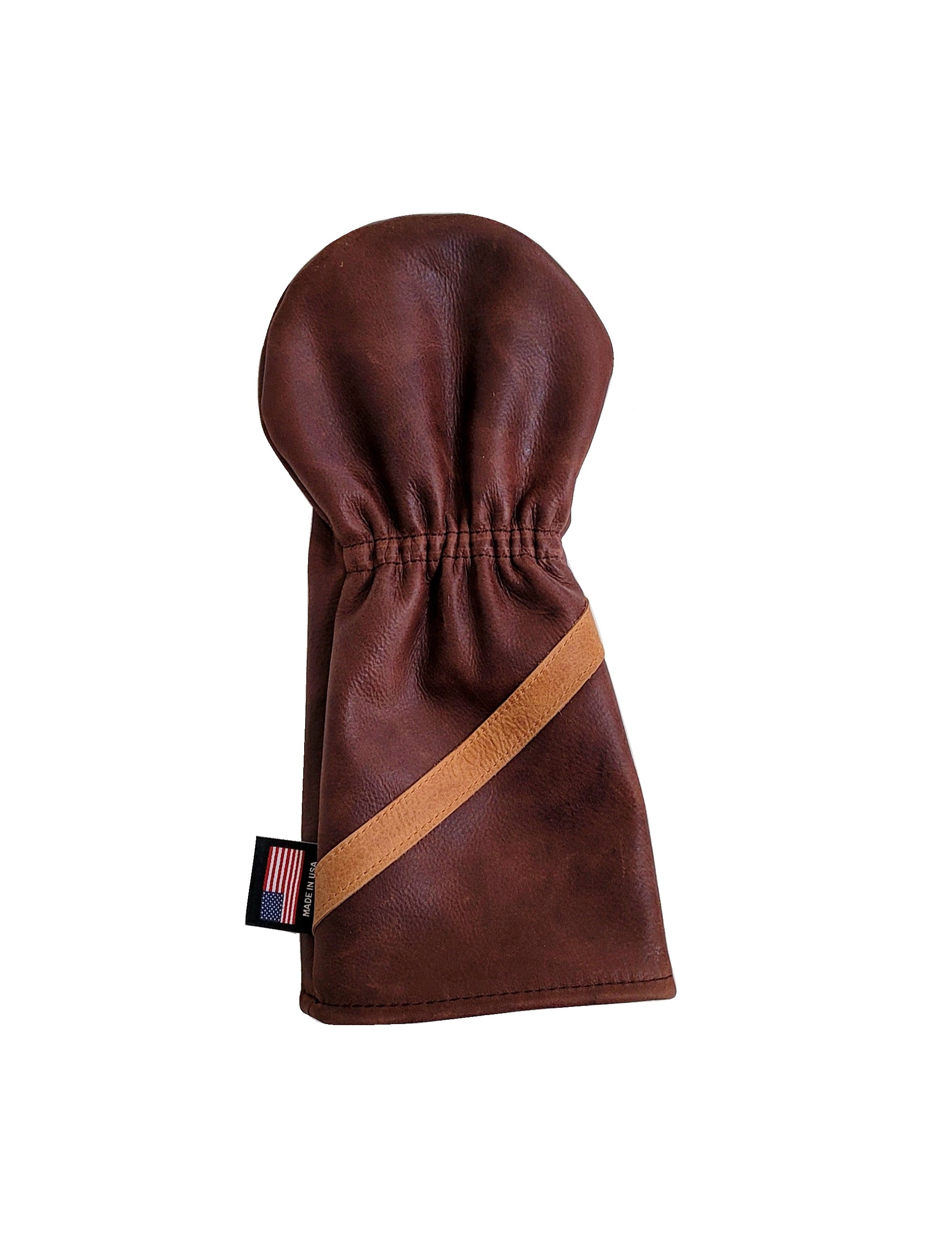 New! 2 Tone Baseball Glove leather Skull & Bones w/ Stripe Headcover! - Robert Mark Golf