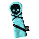 One-Of-A-Kind! Black Alligator emb. Skull & Bones Tiffany Blue Fairway Wood Headcover