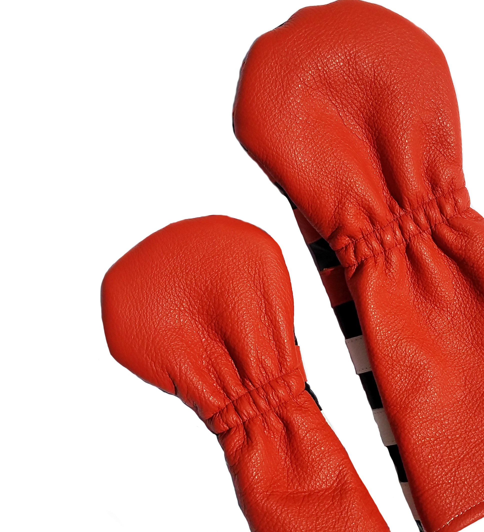 Orange Rugby Stripe with Skull & Bones Pair of Headcovers - Robert Mark Golf