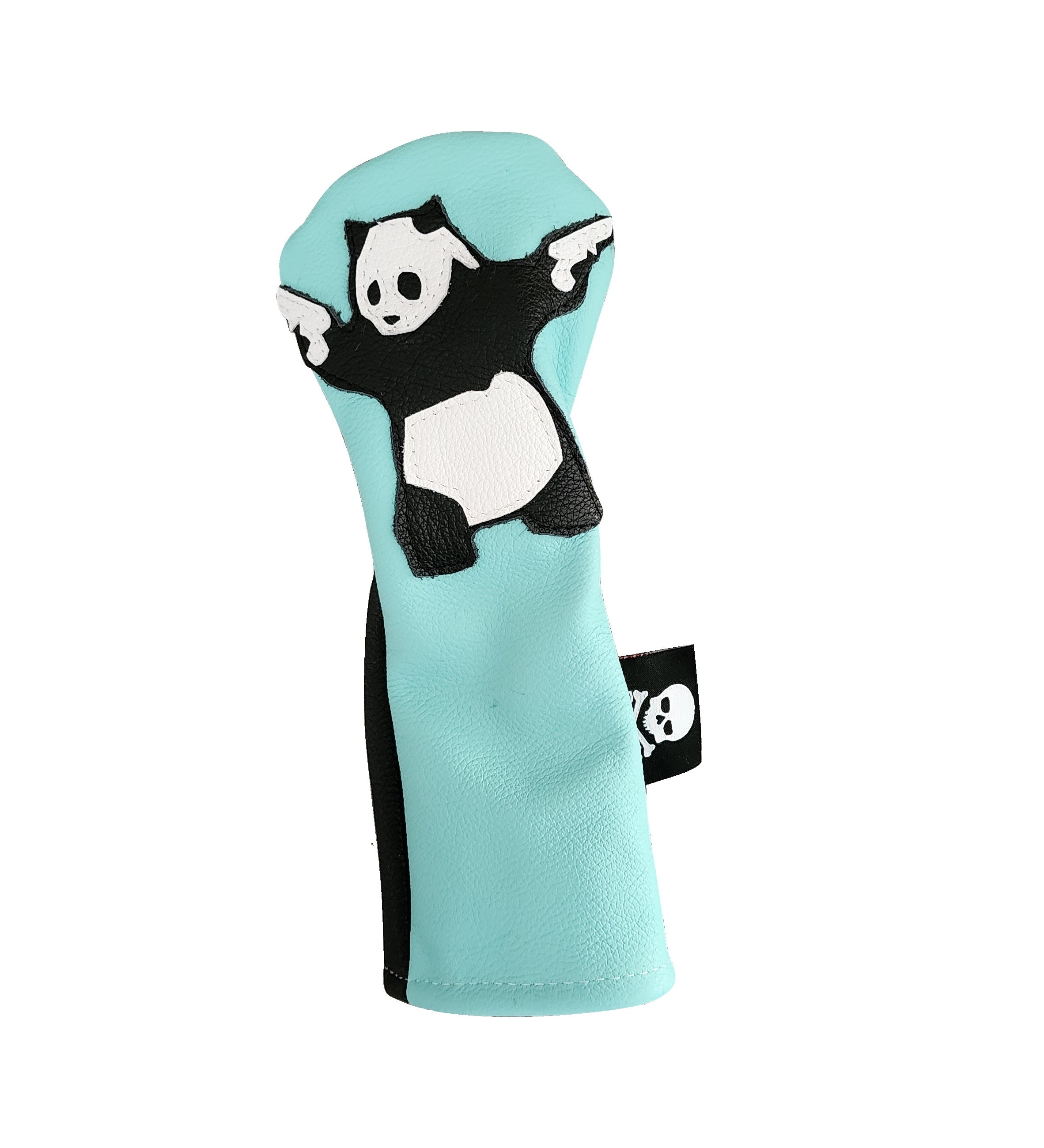 Robin's Egg Blue "Panda With Guns" Headcover - Robert Mark Golf