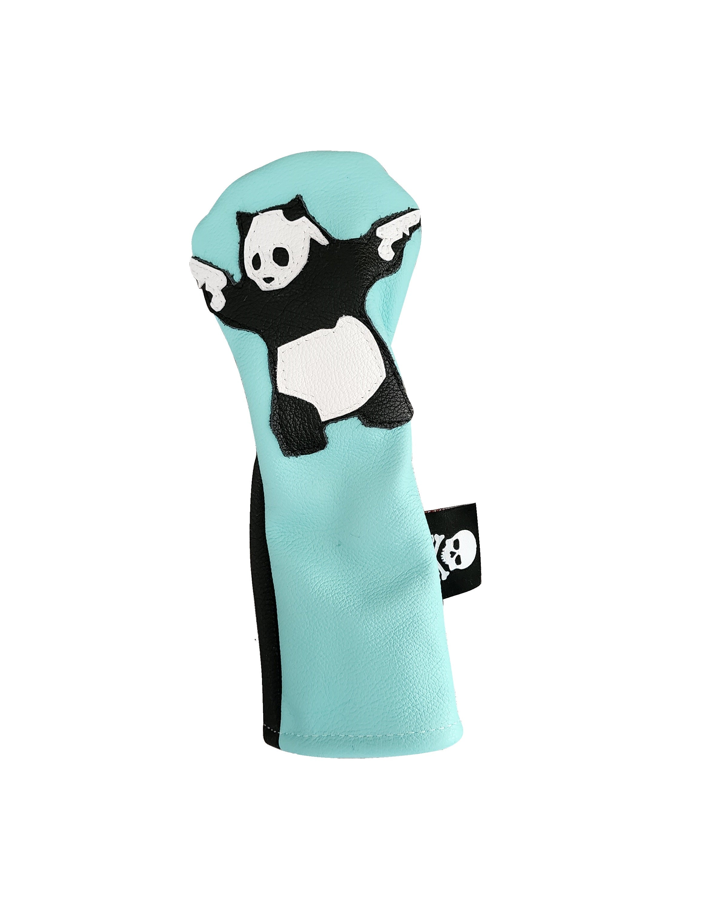 Robin's Egg Blue "Panda With Guns" Headcover - Robert Mark Golf